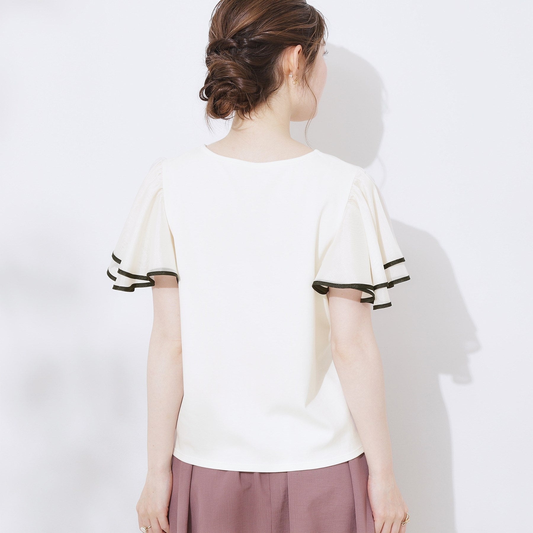 クチュール ブローチ Couture Brooch 配色フレアドッキングカットソー （ブラック(019)） ブラック(019)