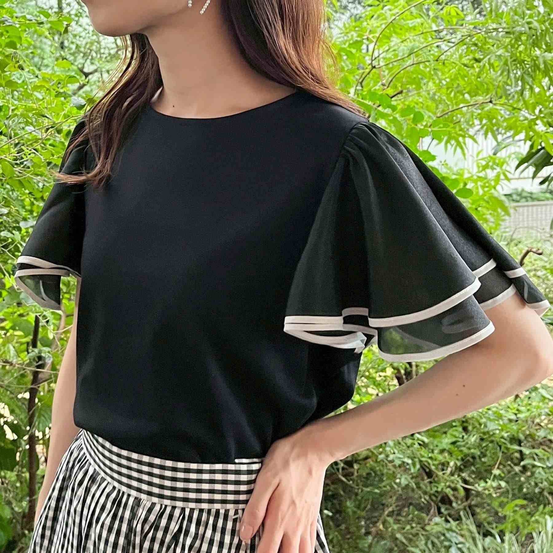 クチュール ブローチ Couture Brooch 配色フレアドッキングカットソー （ブラック(019)） ブラック(019)