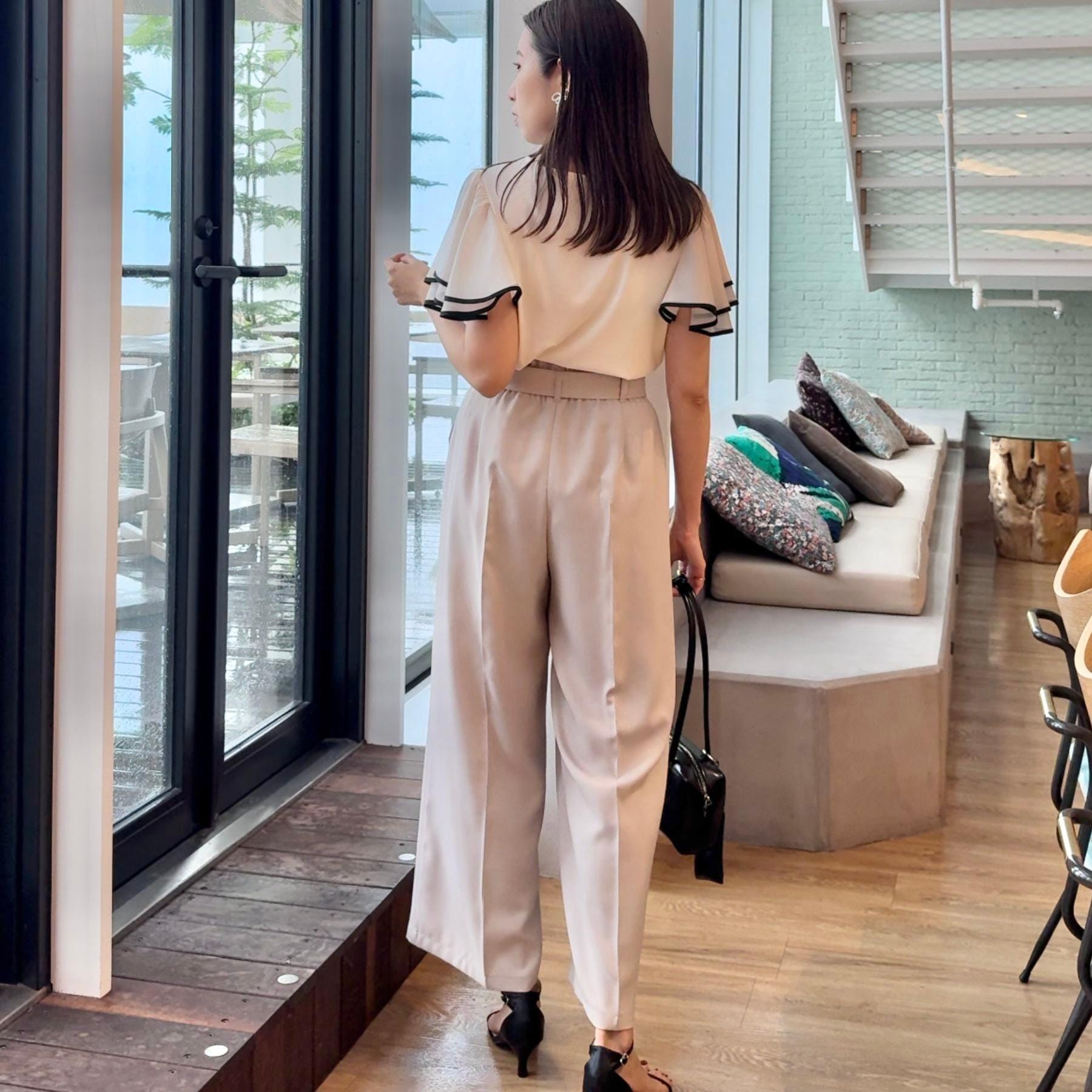 クチュール ブローチ Couture Brooch 配色フレアドッキングカットソー （ブラック(019)） ブラック(019)