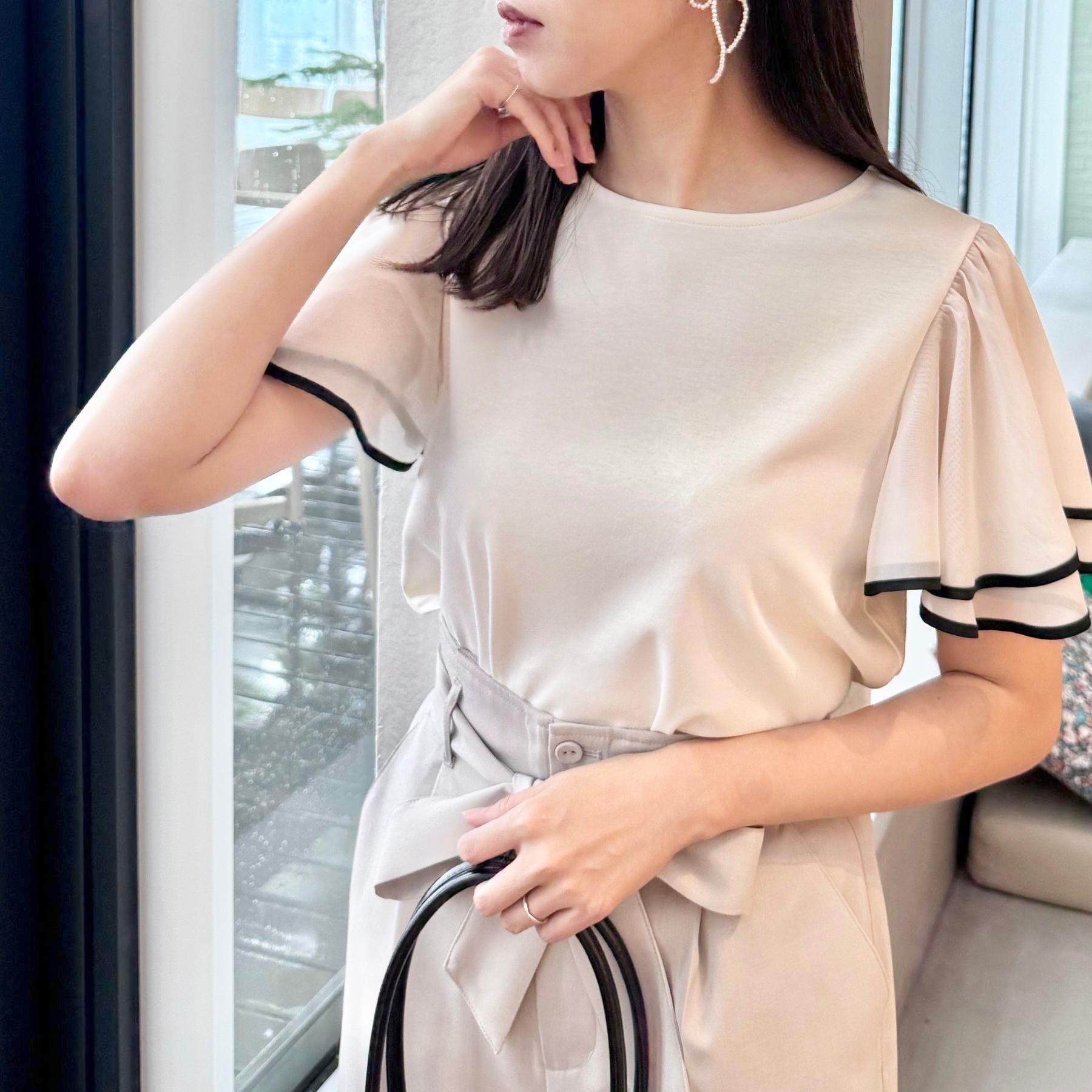 クチュール ブローチ Couture Brooch 配色フレアドッキングカットソー （ブラック(019)） ブラック(019)