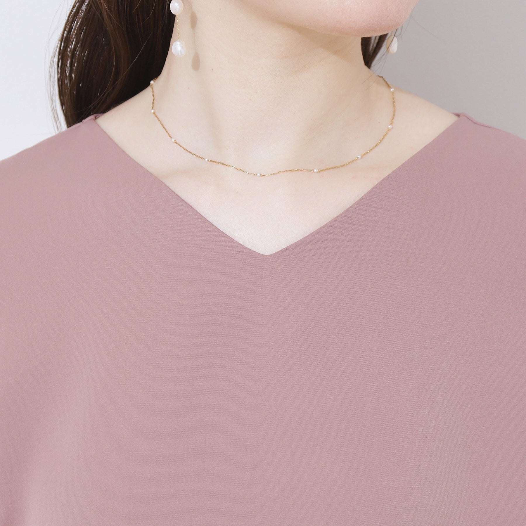 クチュール ブローチ Couture Brooch Vネック袖レースフレアブラウス （ブラック(019)） ブラック(019)