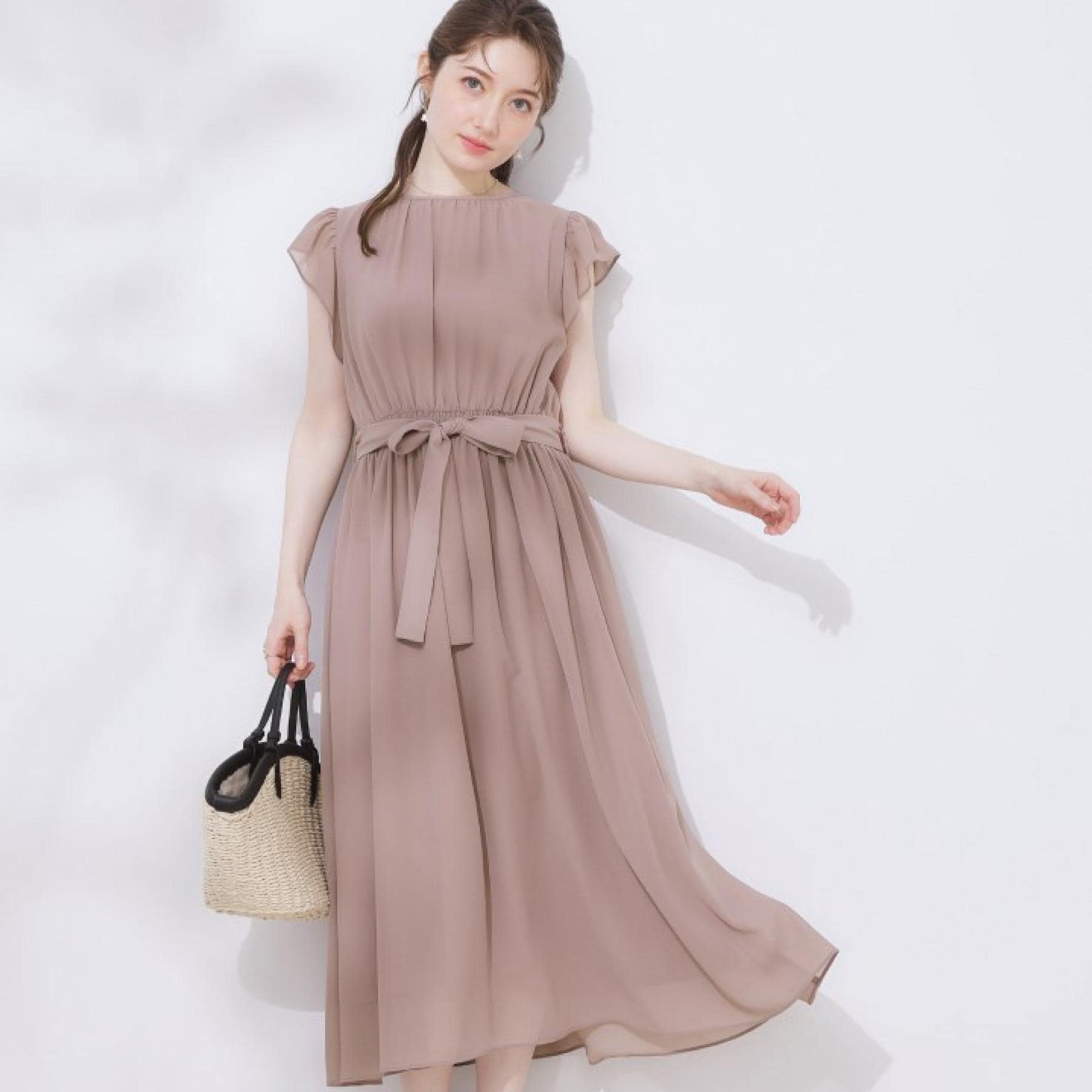 クチュール ブローチ Couture Brooch フリルスリーブワンピース （ピンクベージュ(053)） ピンクベージュ(053)