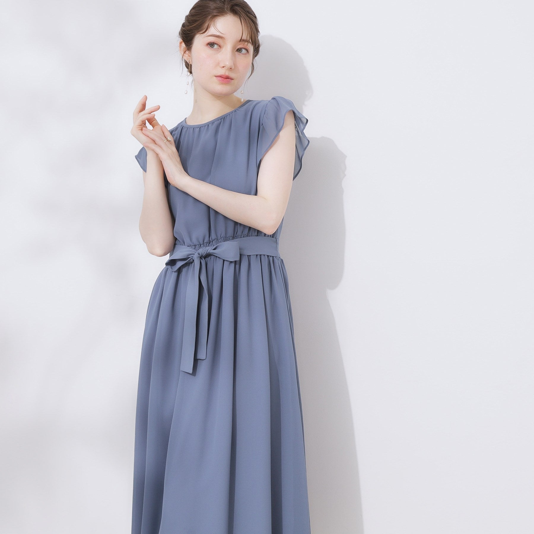 クチュール ブローチ Couture Brooch フリルスリーブワンピース （ブルー(092)） ブルー(092)