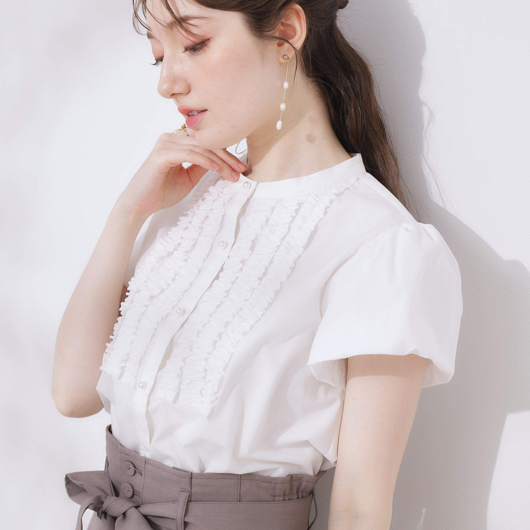 クチュール ブローチ Couture Brooch フロントフリルシャツ （グリーン(025)） グリーン(025)