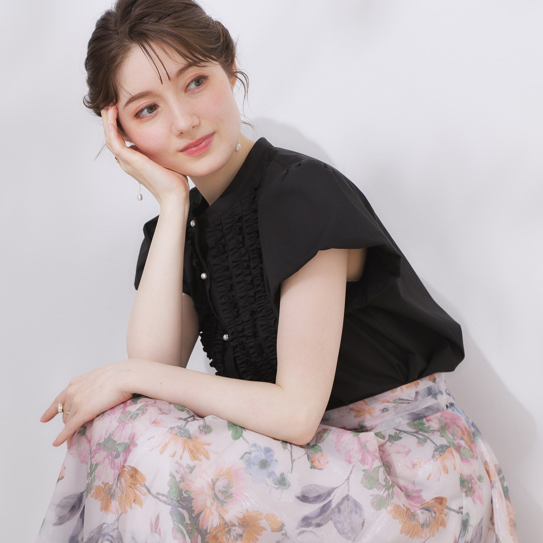 クチュール ブローチ Couture Brooch フロントフリルシャツ （グリーン(025)） グリーン(025)