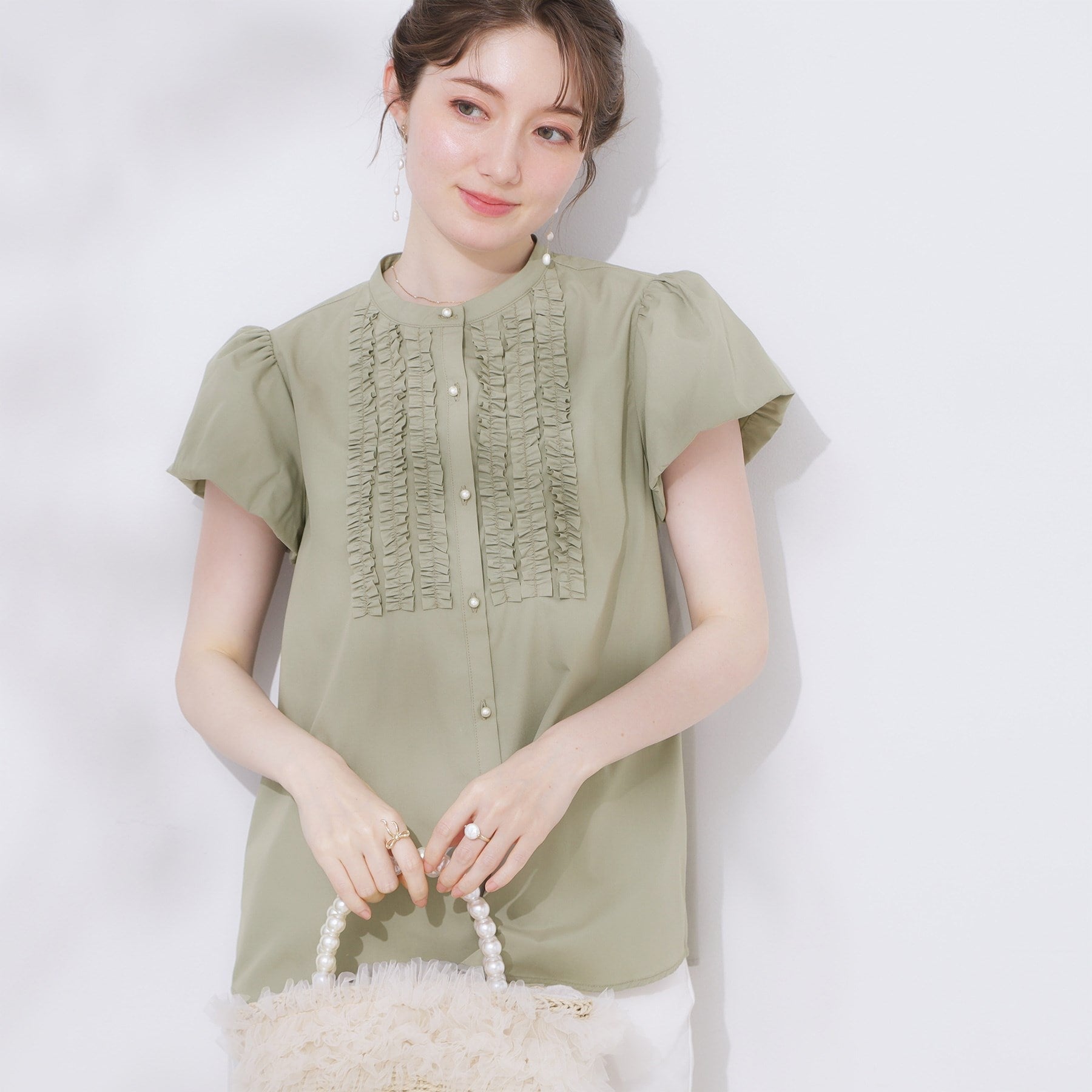 クチュール ブローチ Couture Brooch フロントフリルシャツ （グリーン(025)） グリーン(025)