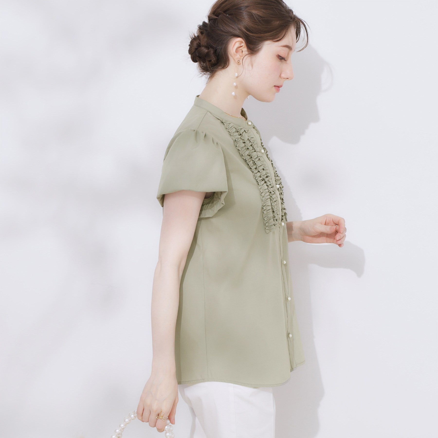 クチュール ブローチ Couture Brooch フロントフリルシャツ （グリーン(025)） グリーン(025)