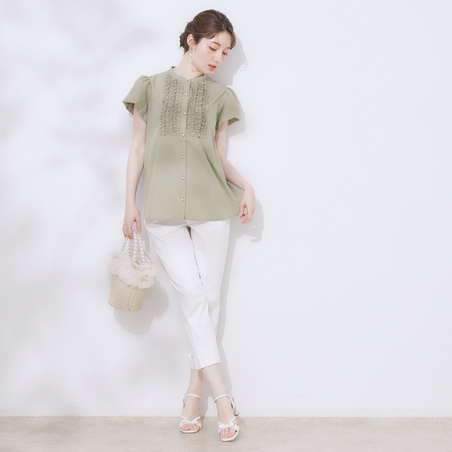 クチュール ブローチ Couture Brooch フロントフリルシャツ （グリーン(025)） グリーン(025)