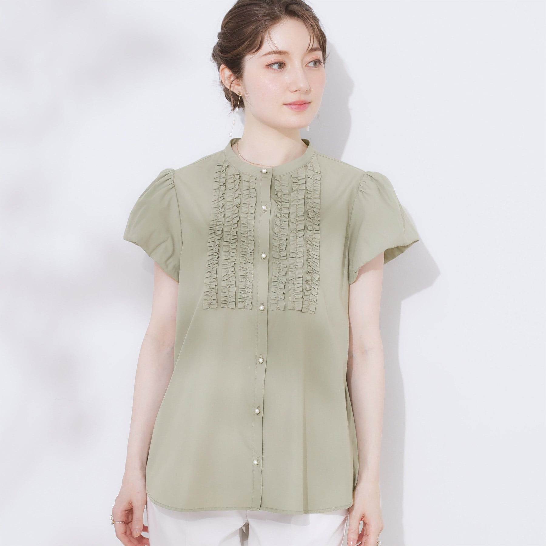 クチュール ブローチ Couture Brooch フロントフリルシャツ （グリーン(025)） グリーン(025)