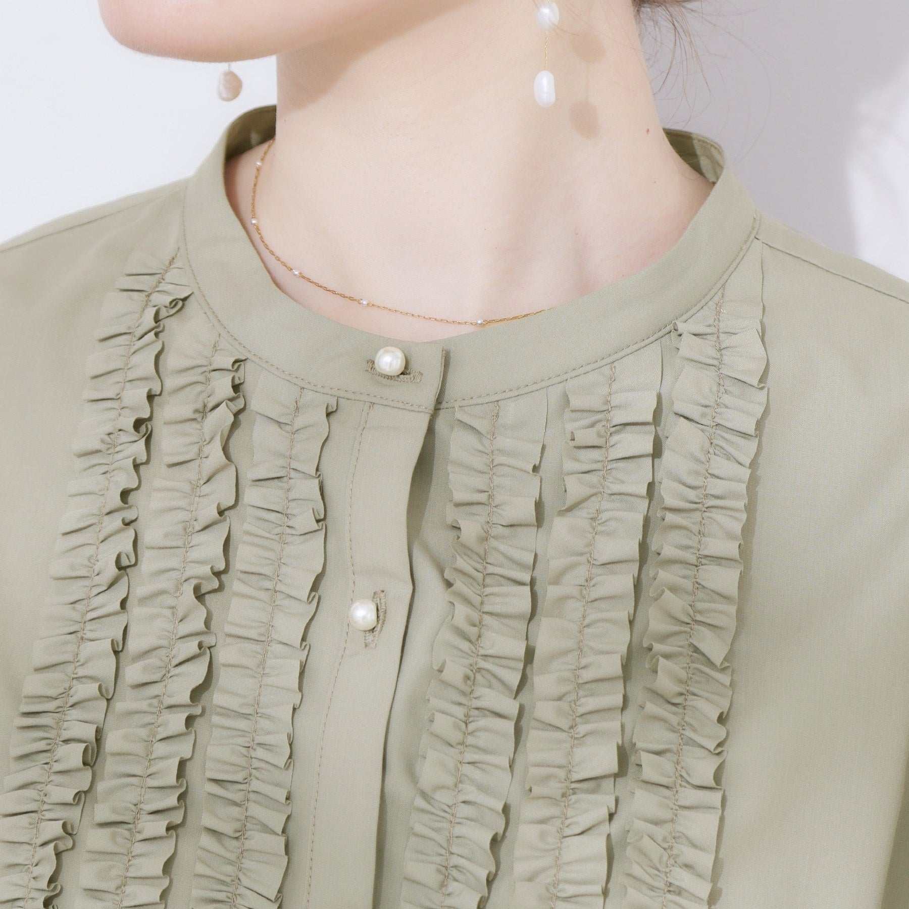 クチュール ブローチ Couture Brooch フロントフリルシャツ （グリーン(025)） グリーン(025)