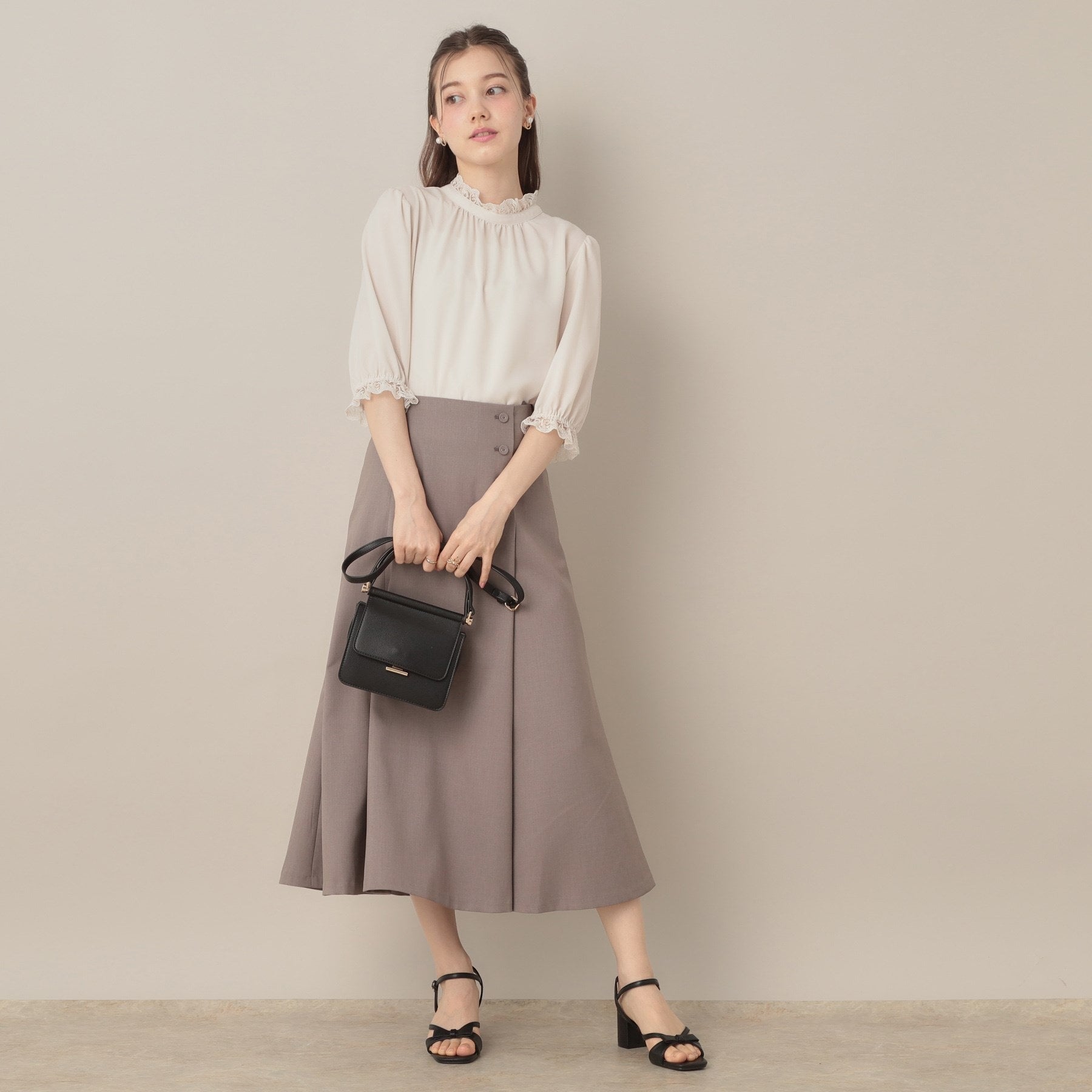 クチュール ブローチ Couture Brooch エンブロレース前後2WAYブラウス （ブラック(019)） ブラック(019)