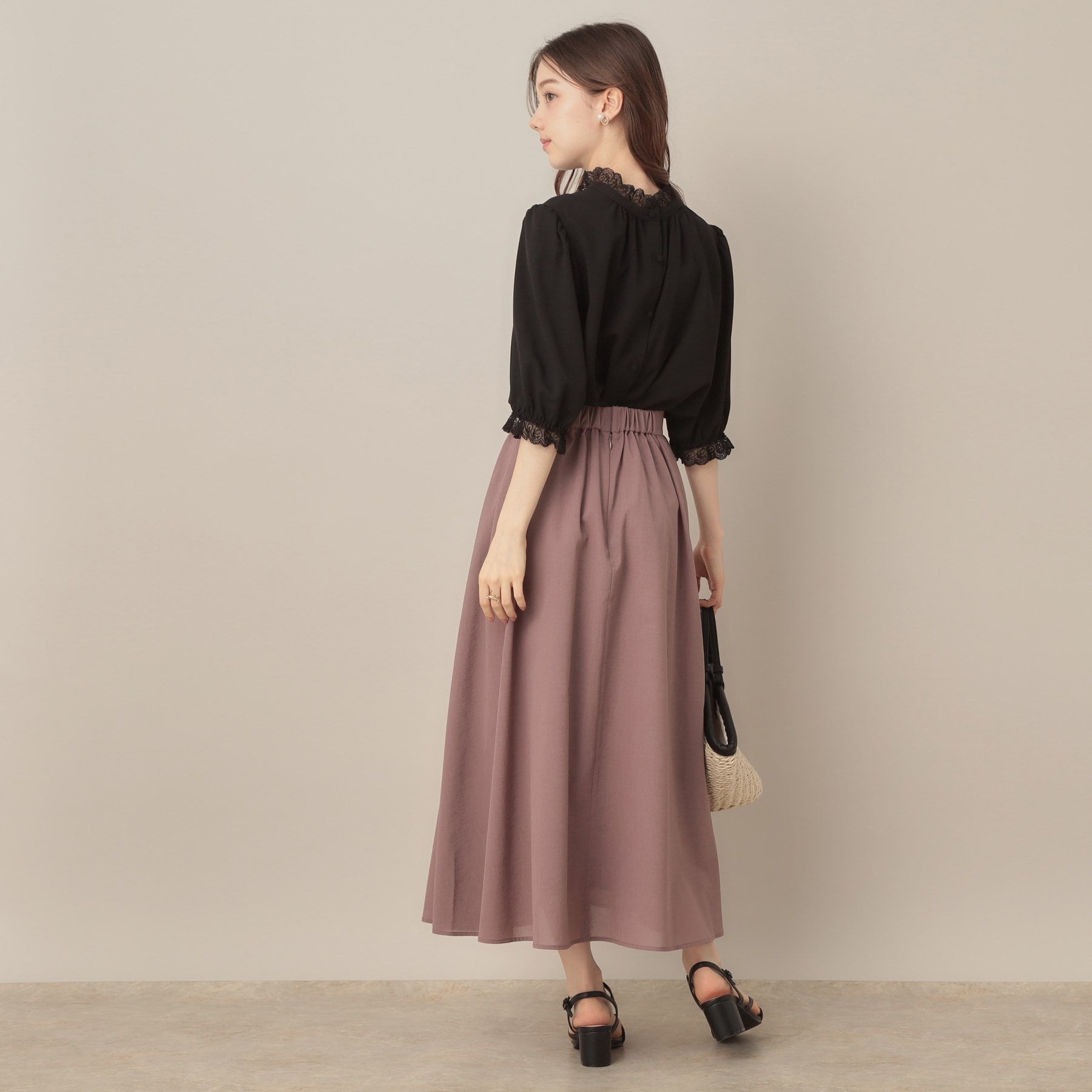 クチュール ブローチ Couture Brooch エンブロレース前後2WAYブラウス （ブラック(019)） ブラック(019)