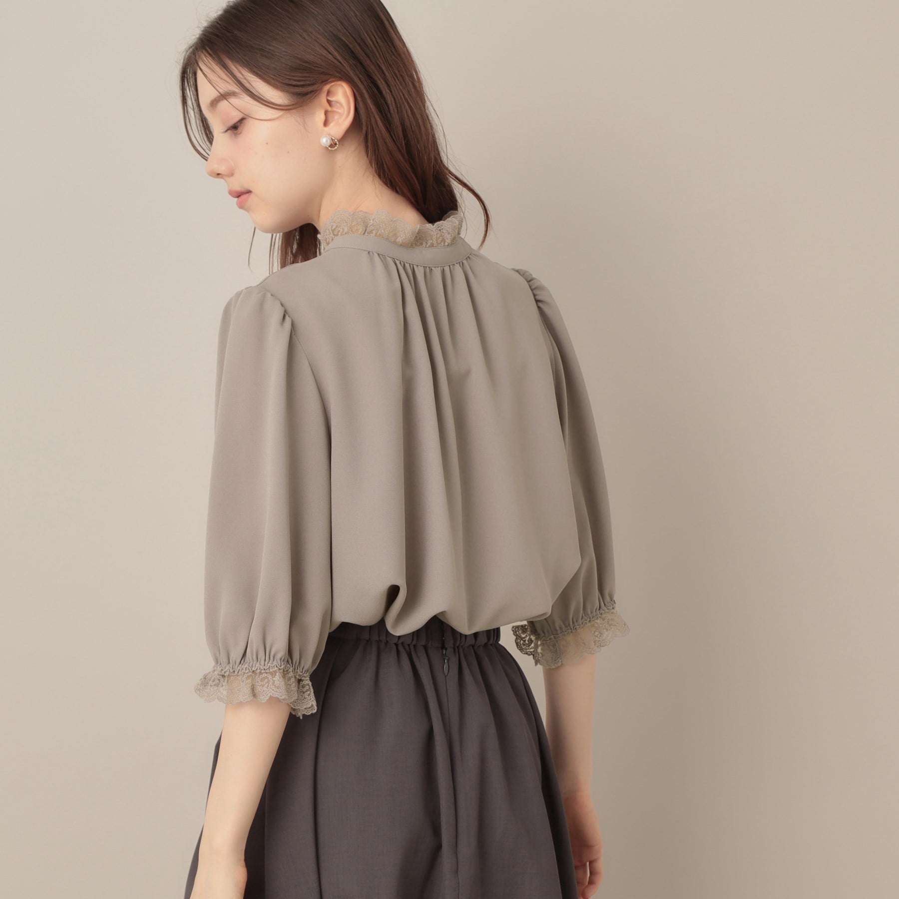 クチュール ブローチ Couture Brooch エンブロレース前後2WAYブラウス （ブラック(019)） ブラック(019)
