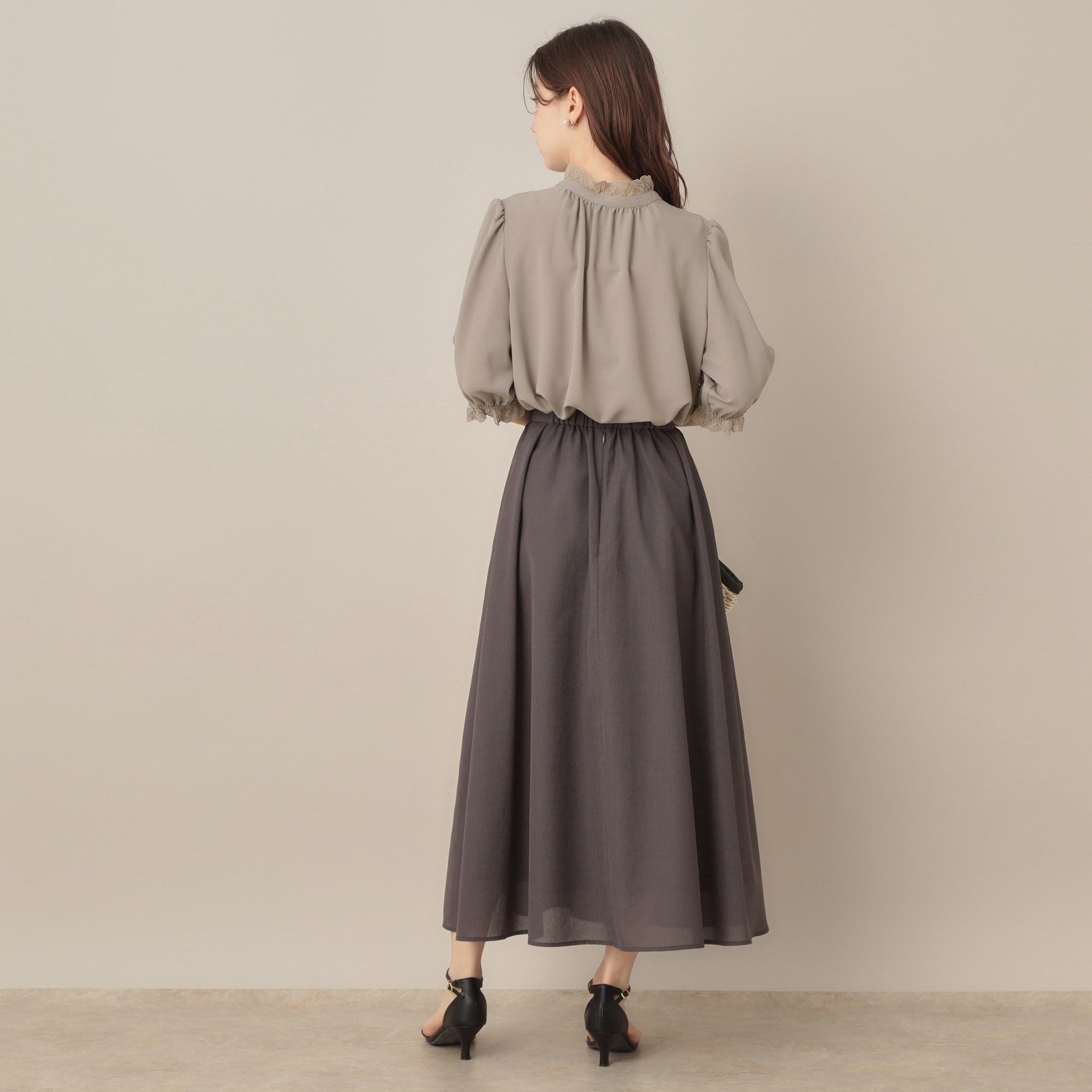 クチュール ブローチ Couture Brooch エンブロレース前後2WAYブラウス （ブラック(019)） ブラック(019)