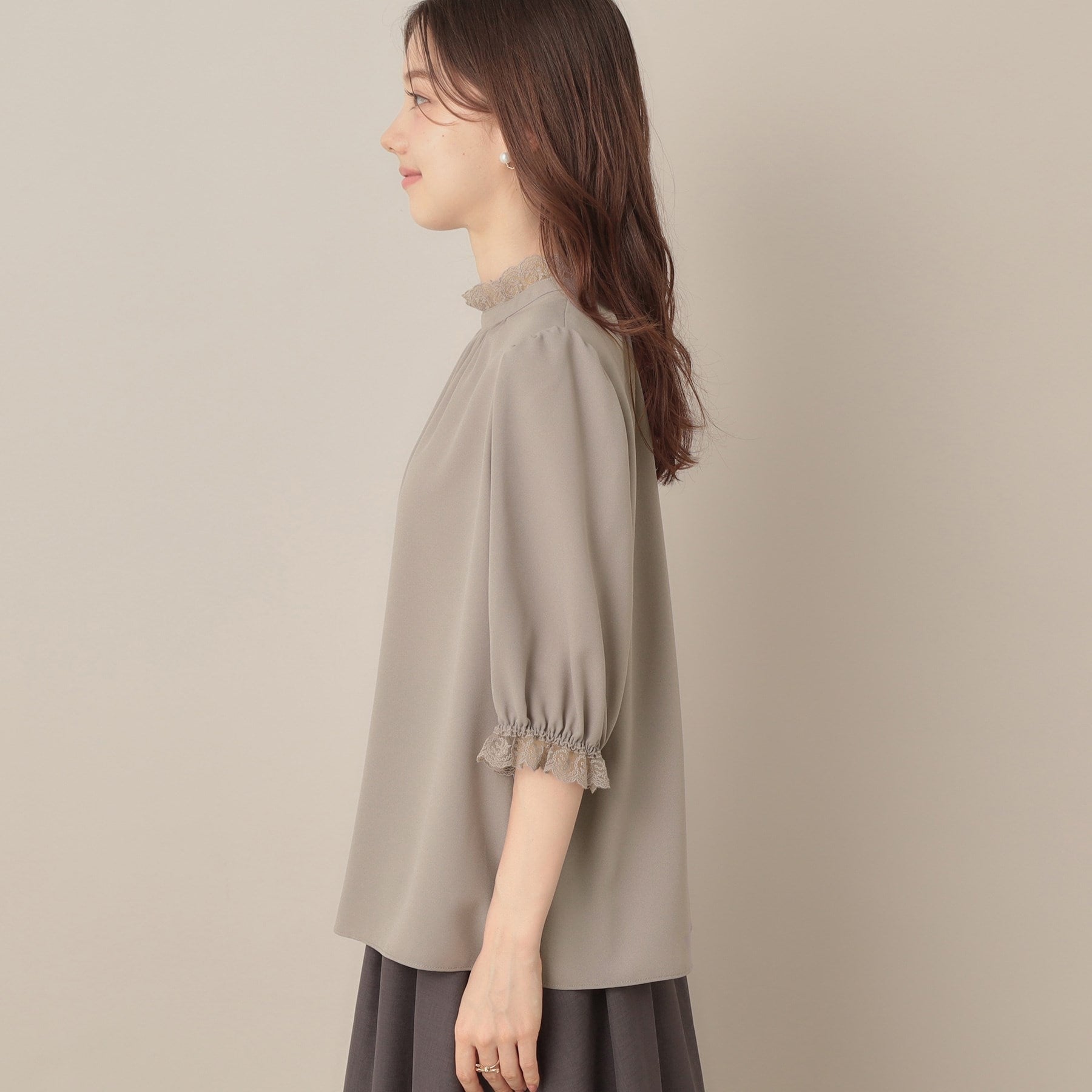クチュール ブローチ Couture Brooch エンブロレース前後2WAYブラウス （ブラック(019)） ブラック(019)