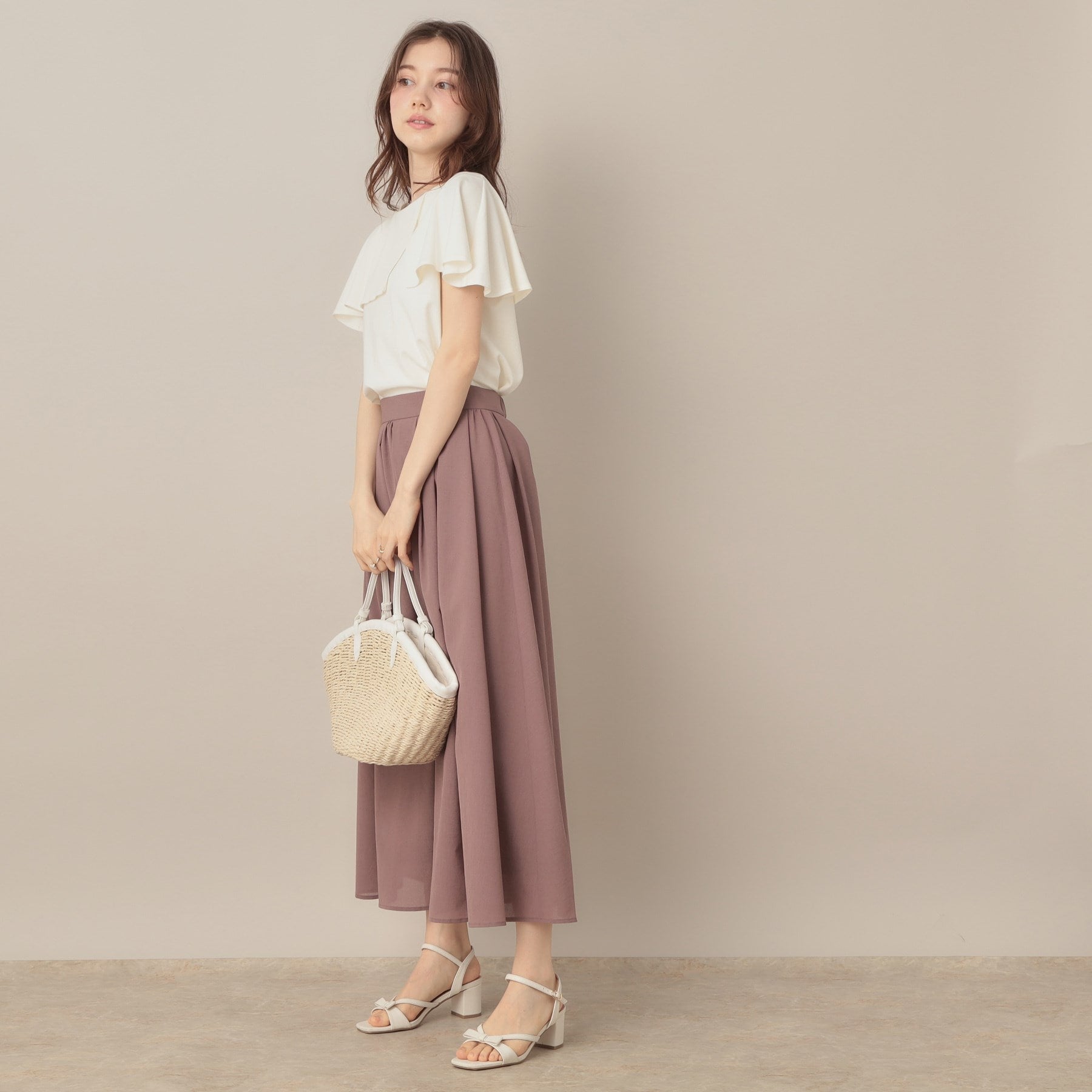 クチュール ブローチ Couture Brooch 2WAYケープデザインカットソー （ピンクベージュ(053)） ピンクベージュ(053)