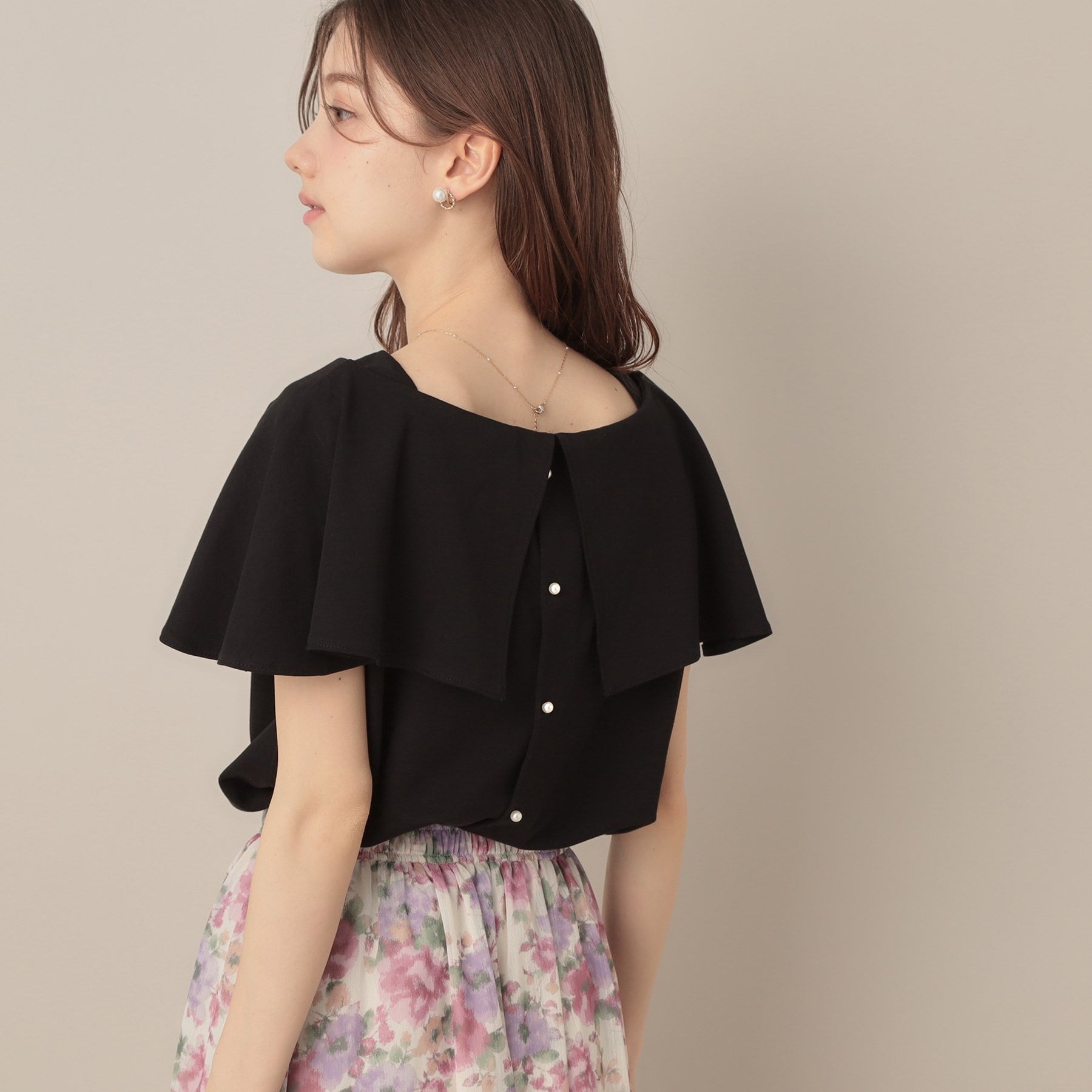 クチュール ブローチ Couture Brooch 2WAYケープデザインカットソー （ピンクベージュ(053)） ピンクベージュ(053)