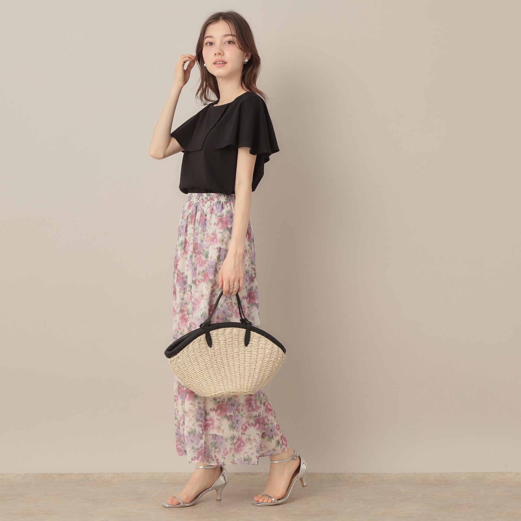 クチュール ブローチ Couture Brooch 2WAYケープデザインカットソー （ピンクベージュ(053)） ピンクベージュ(053)