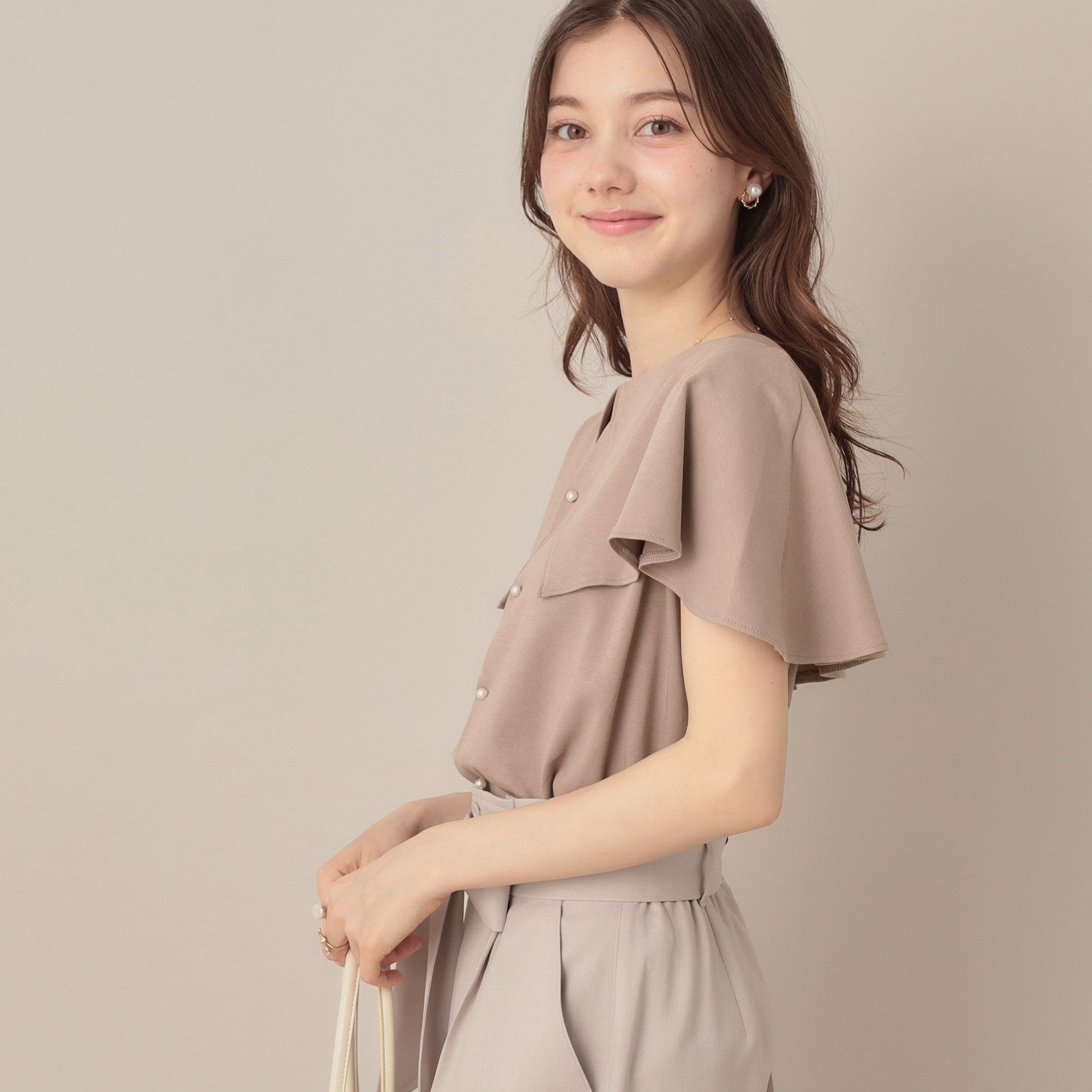 クチュール ブローチ Couture Brooch 2WAYケープデザインカットソー （ピンクベージュ(053)） ピンクベージュ(053)