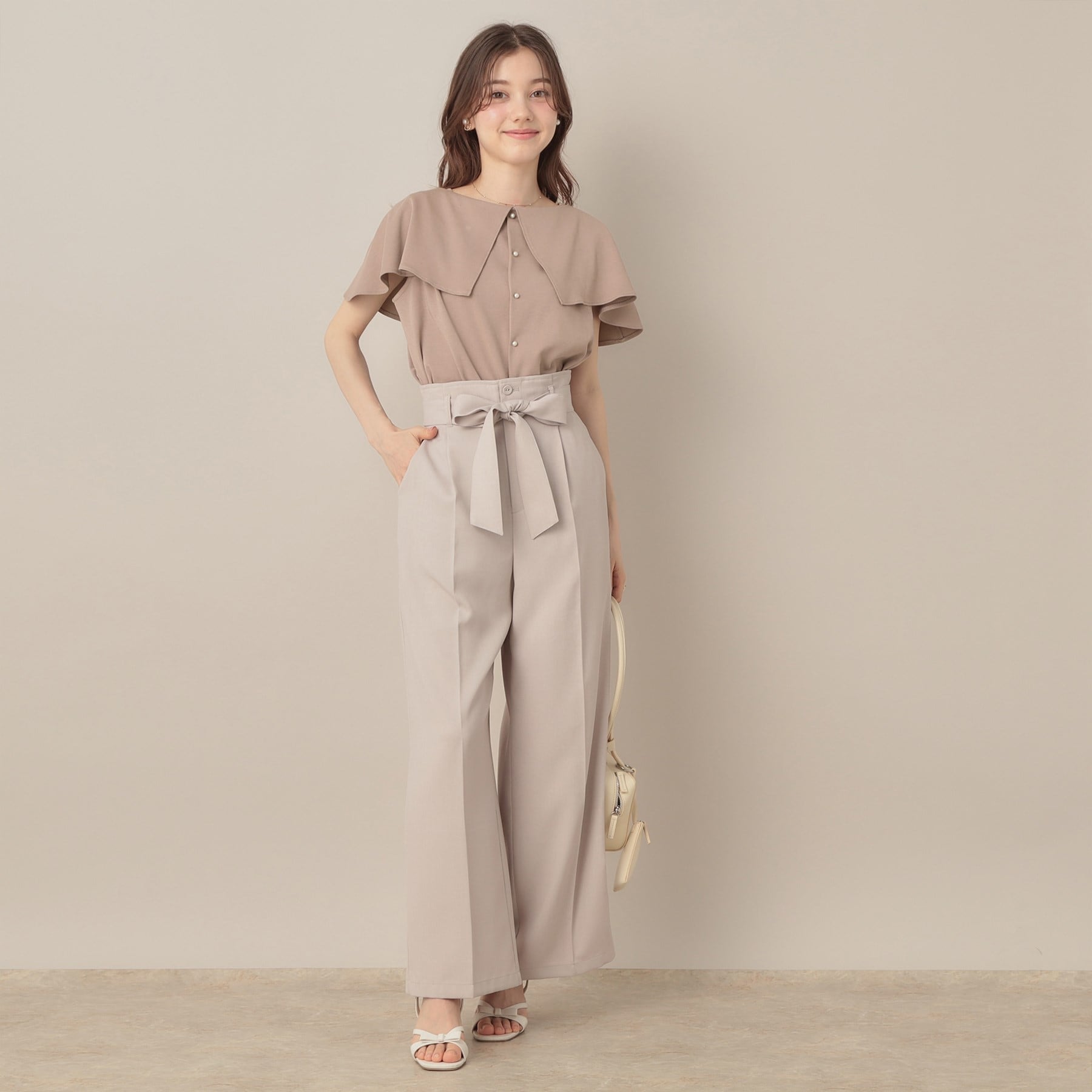 クチュール ブローチ Couture Brooch 2WAYケープデザインカットソー （ピンクベージュ(053)） ピンクベージュ(053)