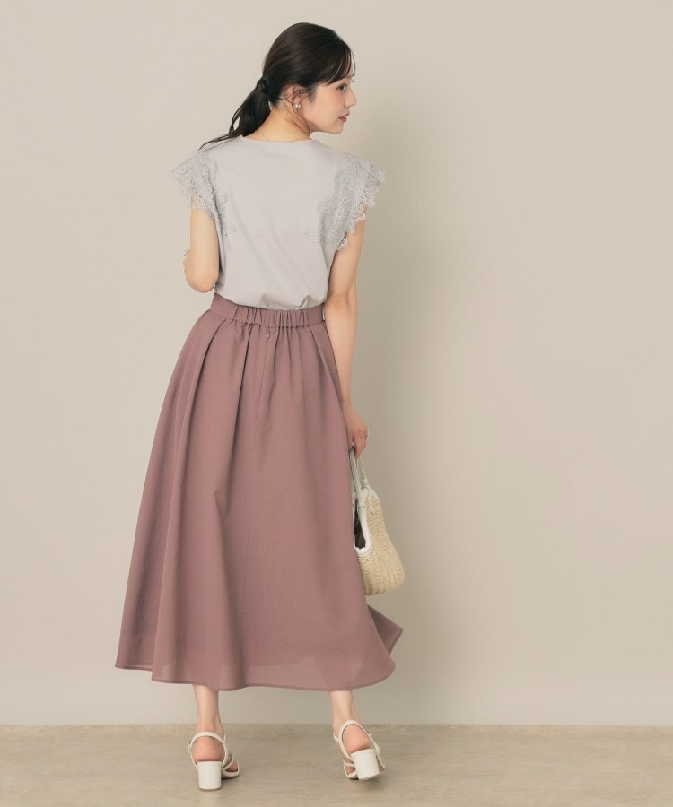 クチュール ブローチ Couture Brooch 【マシンウォッシャブル・UVケア・接触冷感】フレンチ肩レースカットソー （ライトグレー(011)） ライトグレー(011)