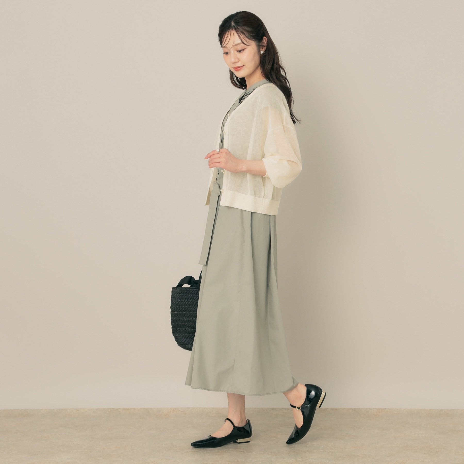 クチュール ブローチ Couture Brooch ダブルパール調 LEVITAカーディ （チャコールグレー(013)） チャコールグレー(013)