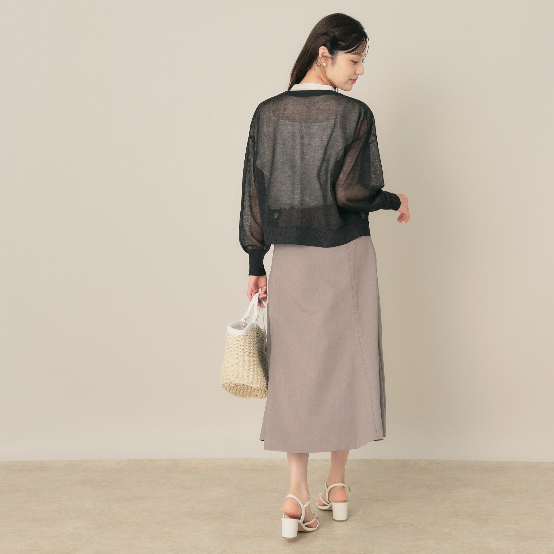 クチュール ブローチ Couture Brooch ダブルパール調 LEVITAカーディ （チャコールグレー(013)） チャコールグレー(013)
