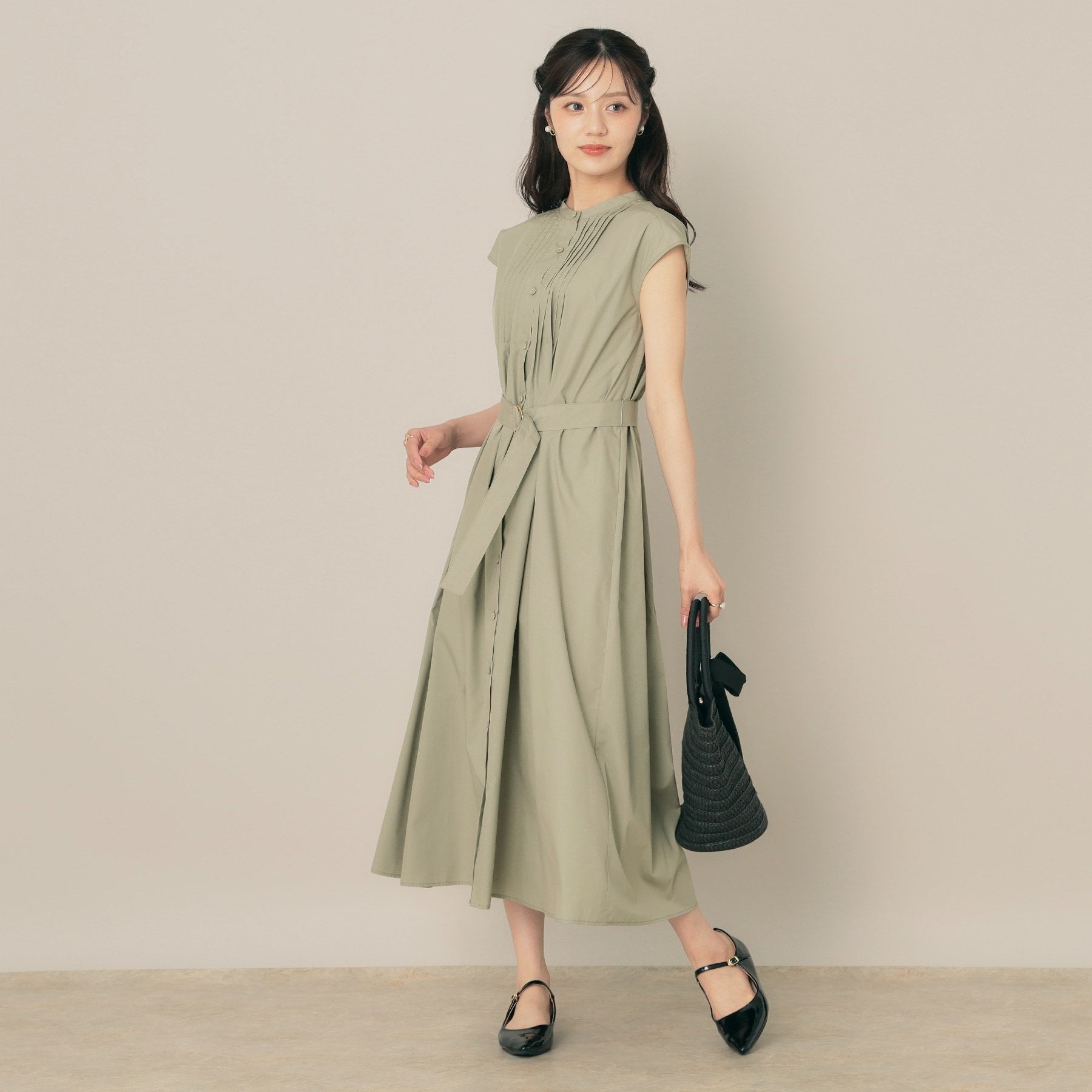 クチュール ブローチ Couture Brooch フロントタックシャツワンピース （グリーン(025)） グリーン(025)