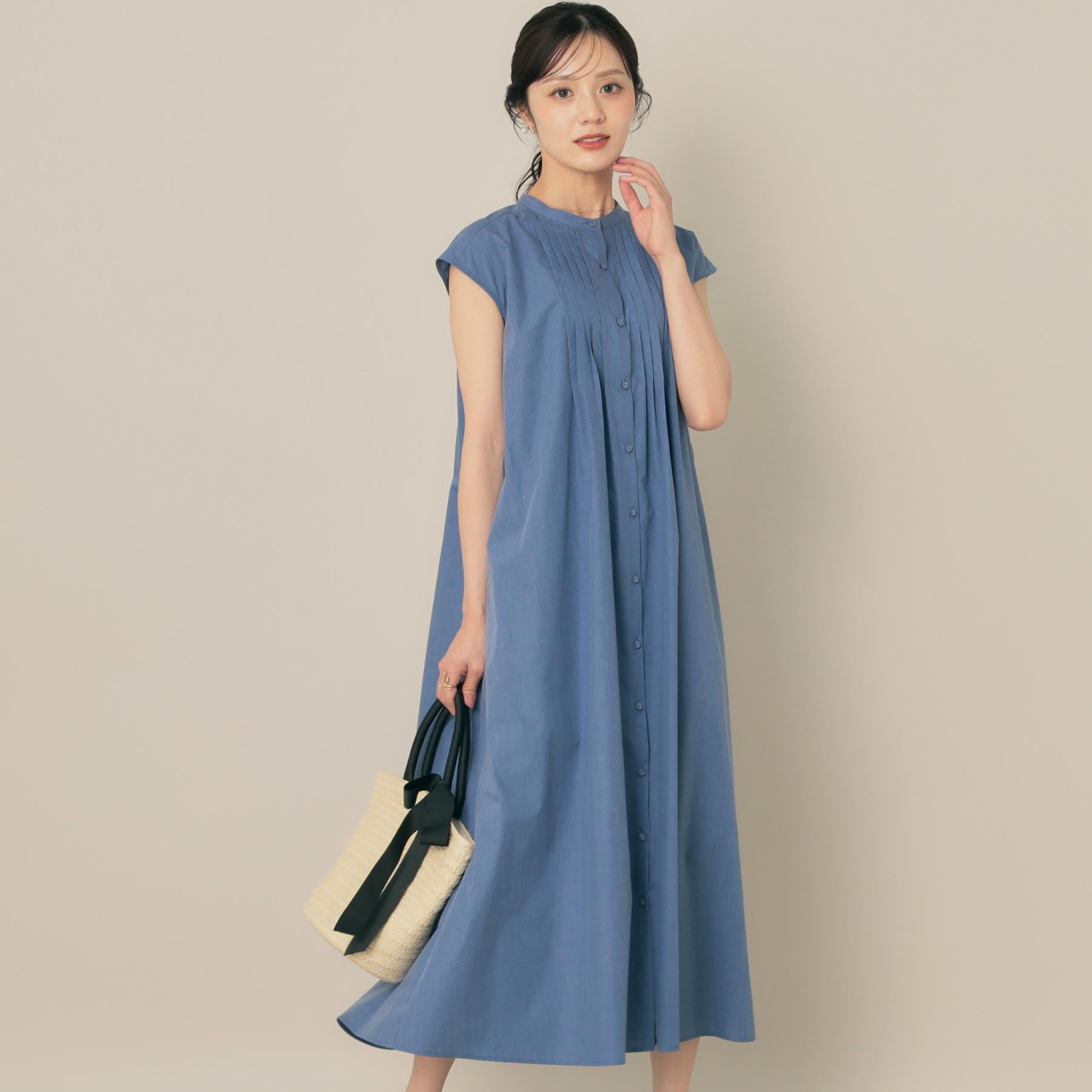 クチュール ブローチ Couture Brooch フロントタックシャツワンピース （ブルー(092)） ブルー(092)