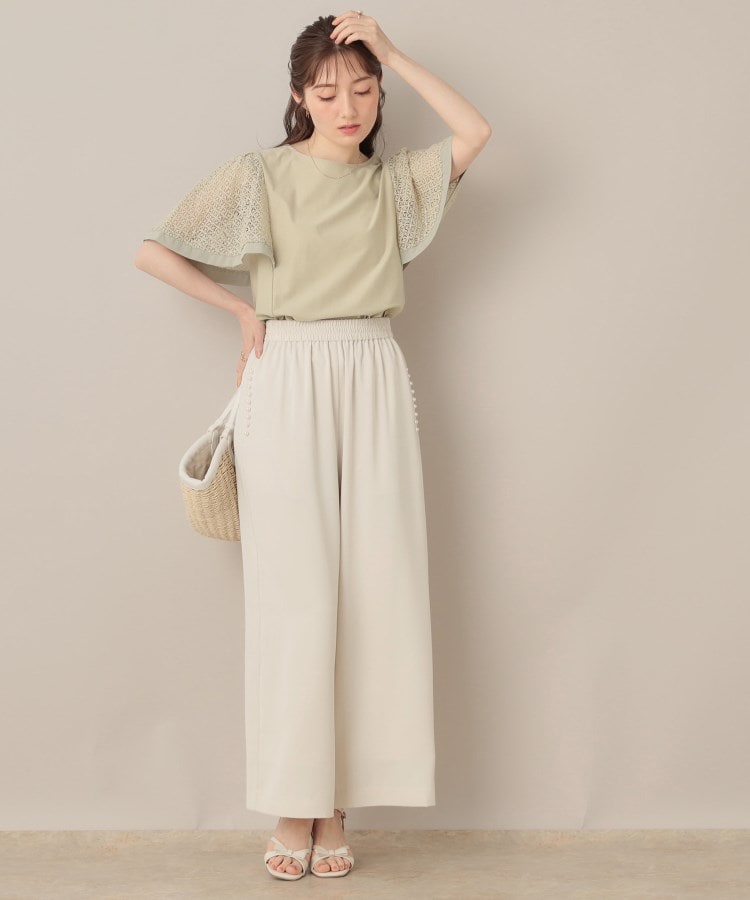 クチュール ブローチ Couture Brooch フェイクパール リラックスワイドパンツ （アイボリー(004)） アイボリー(004)