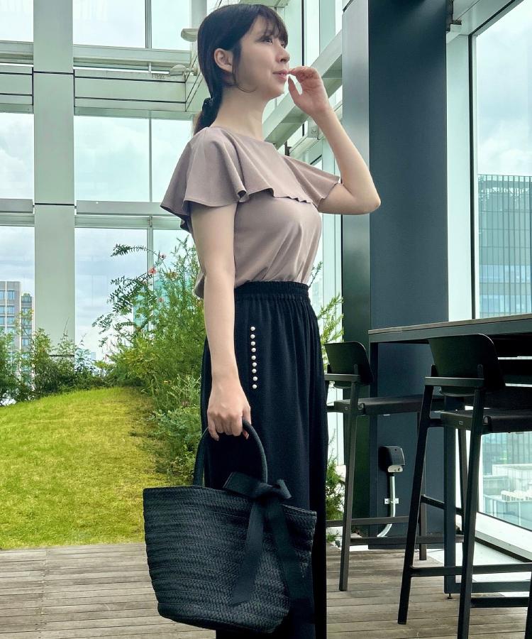 クチュール ブローチ Couture Brooch フェイクパール リラックスワイドパンツ （アイボリー(004)） アイボリー(004)