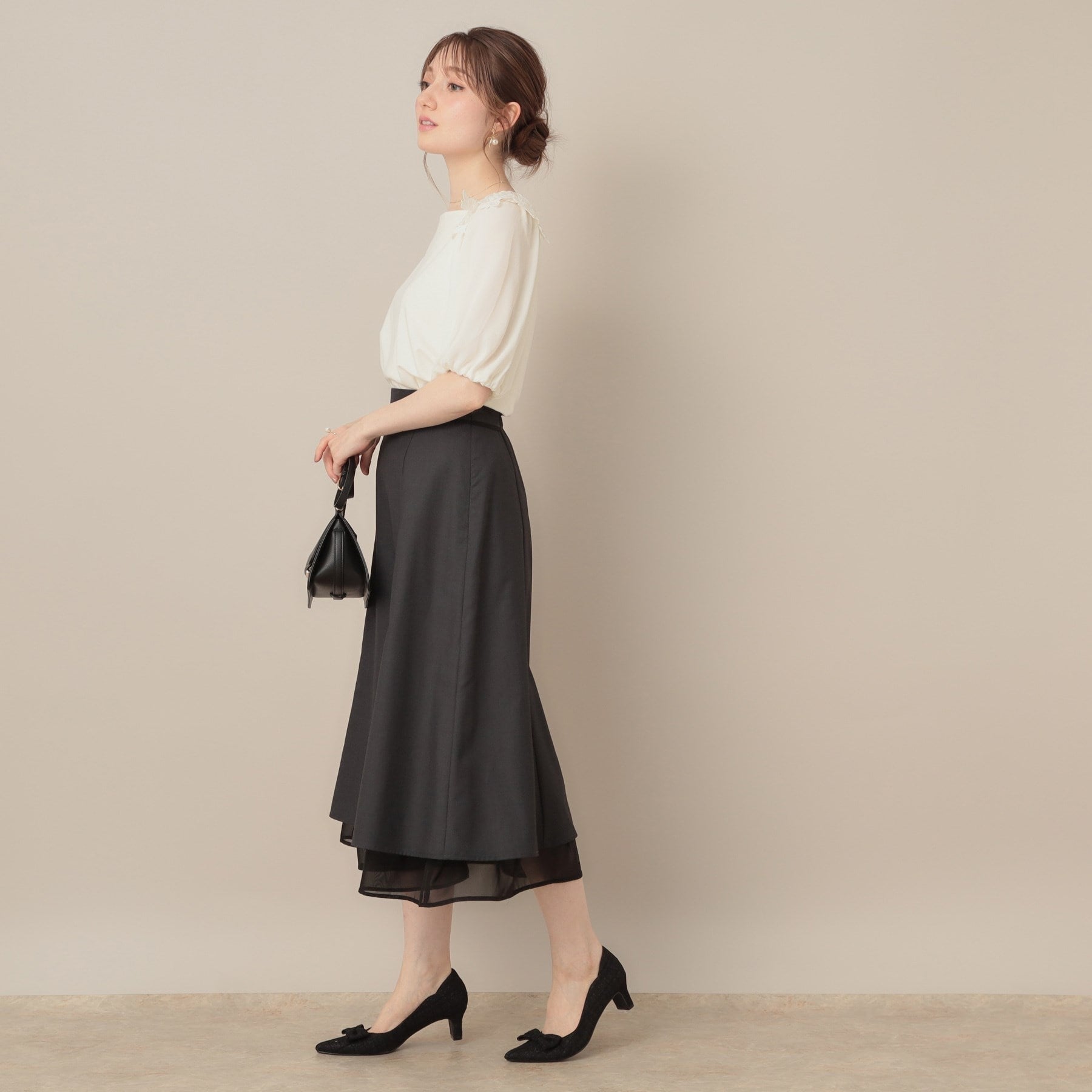 クチュール ブローチ Couture Brooch ラグランレースドッキングカットソー （オフホワイト(003)） オフホワイト(003)