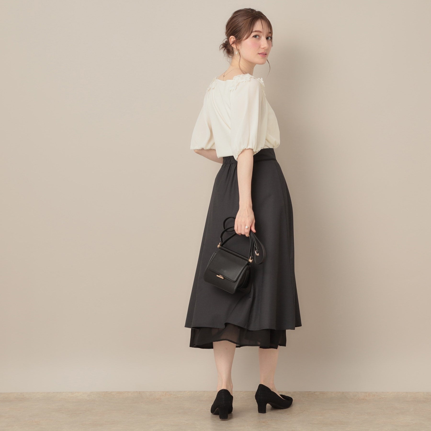 クチュール ブローチ Couture Brooch ラグランレースドッキングカットソー （オフホワイト(003)） オフホワイト(003)