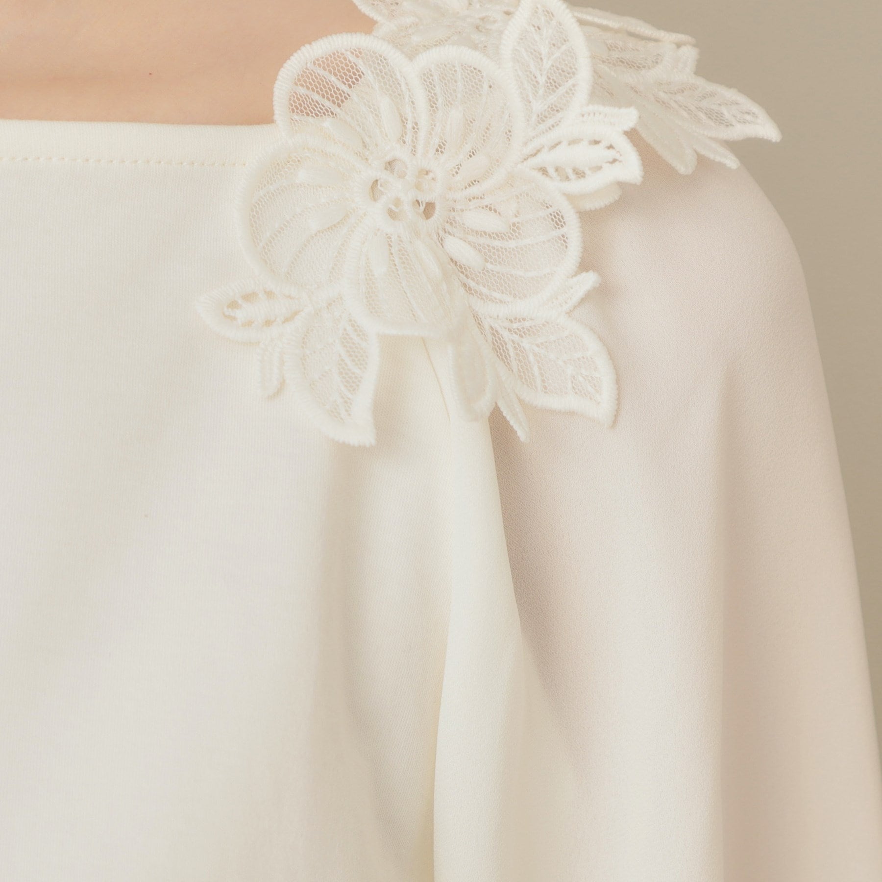 クチュール ブローチ Couture Brooch ラグランレースドッキングカットソー （オフホワイト(003)） オフホワイト(003)