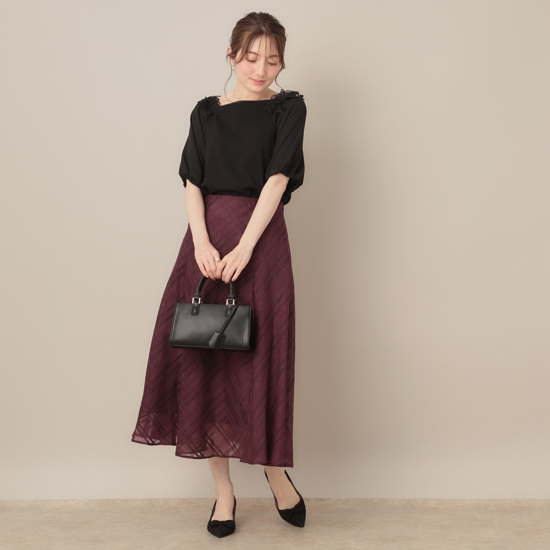 クチュール ブローチ Couture Brooch ラグランレースドッキングカットソー （オフホワイト(003)） オフホワイト(003)