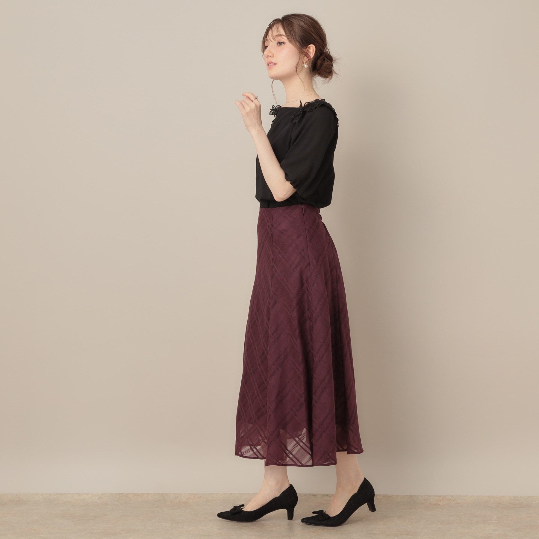 クチュール ブローチ Couture Brooch ラグランレースドッキングカットソー （オフホワイト(003)） オフホワイト(003)