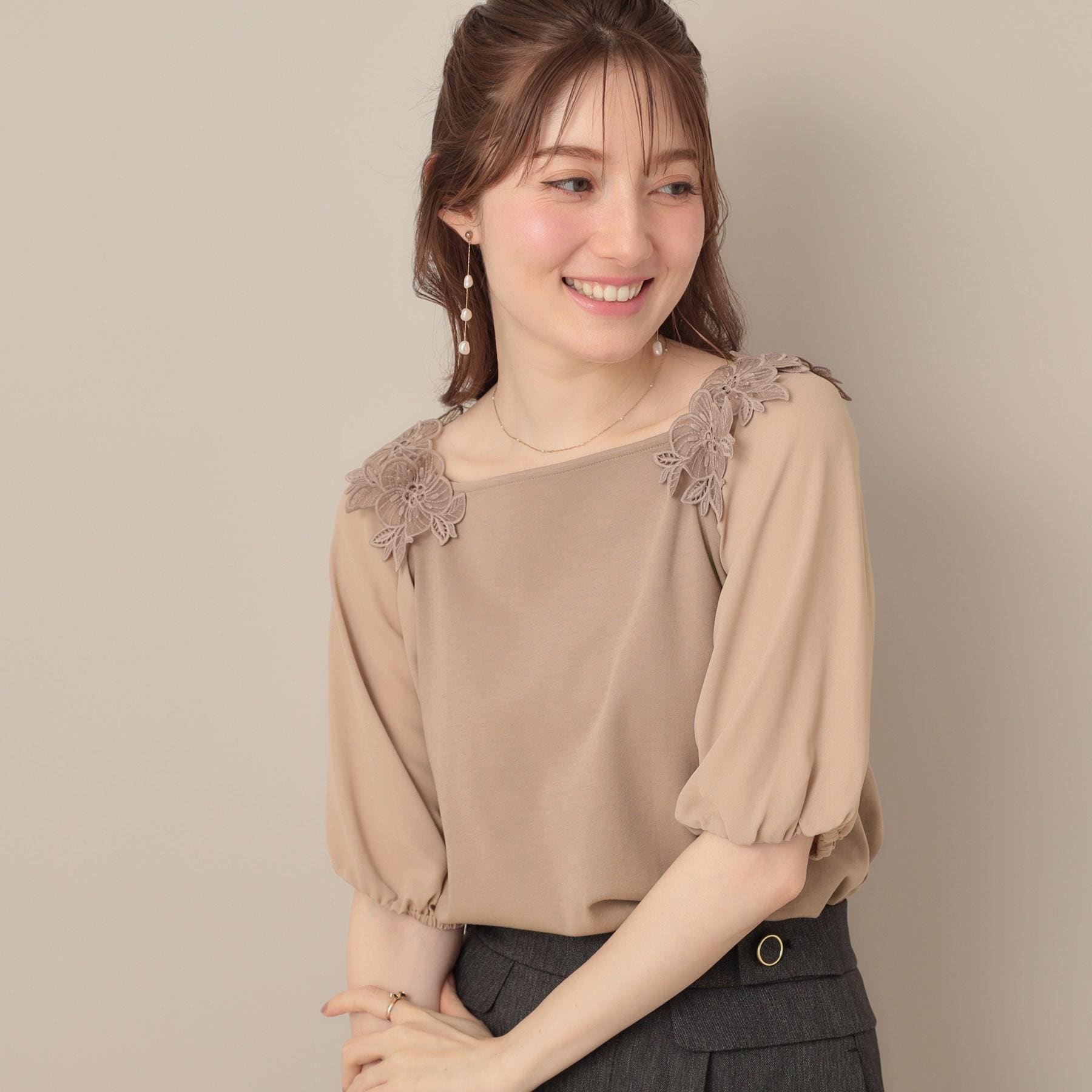 クチュール ブローチ Couture Brooch ラグランレースドッキングカットソー （オフホワイト(003)） オフホワイト(003)