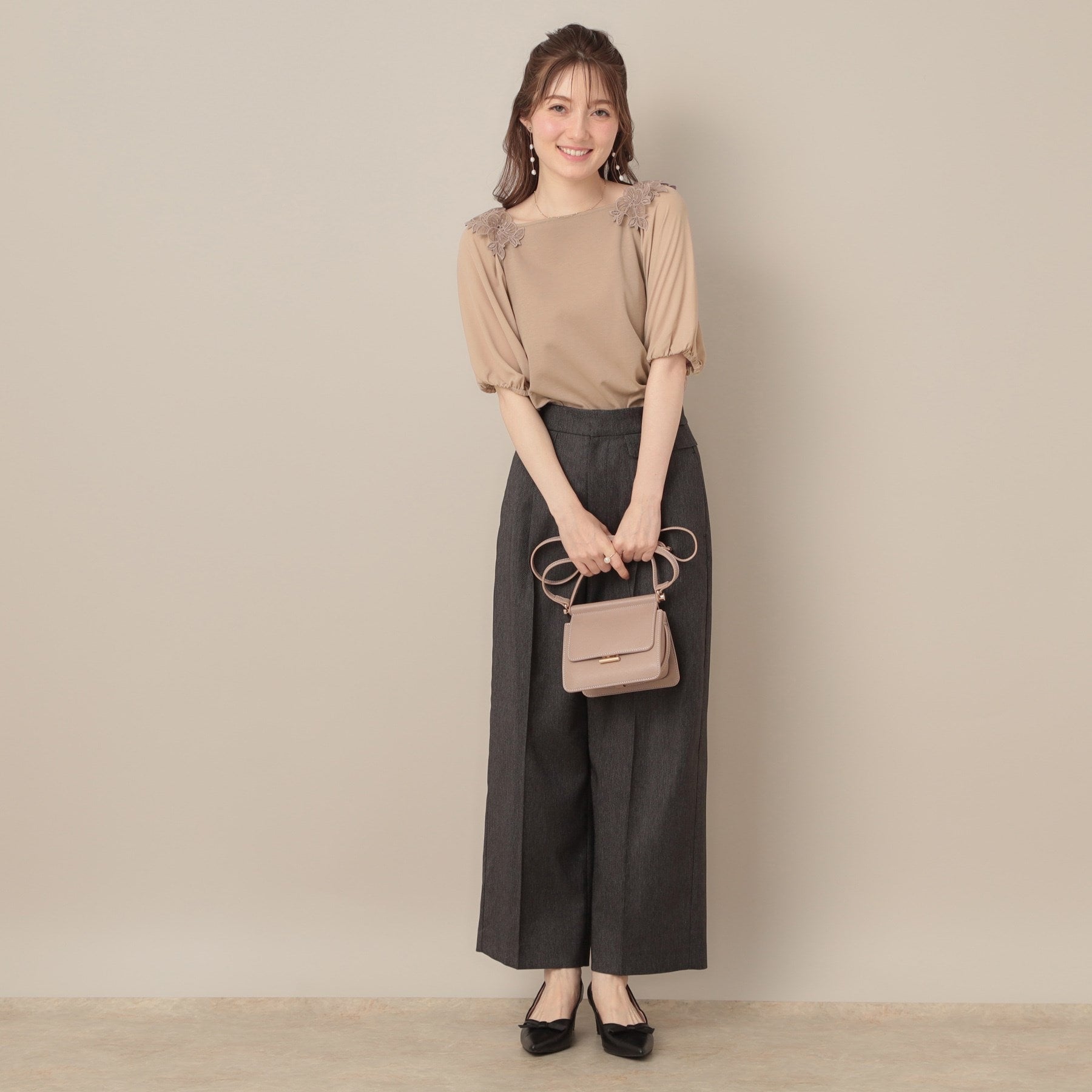 クチュール ブローチ Couture Brooch ラグランレースドッキングカットソー （オフホワイト(003)） オフホワイト(003)
