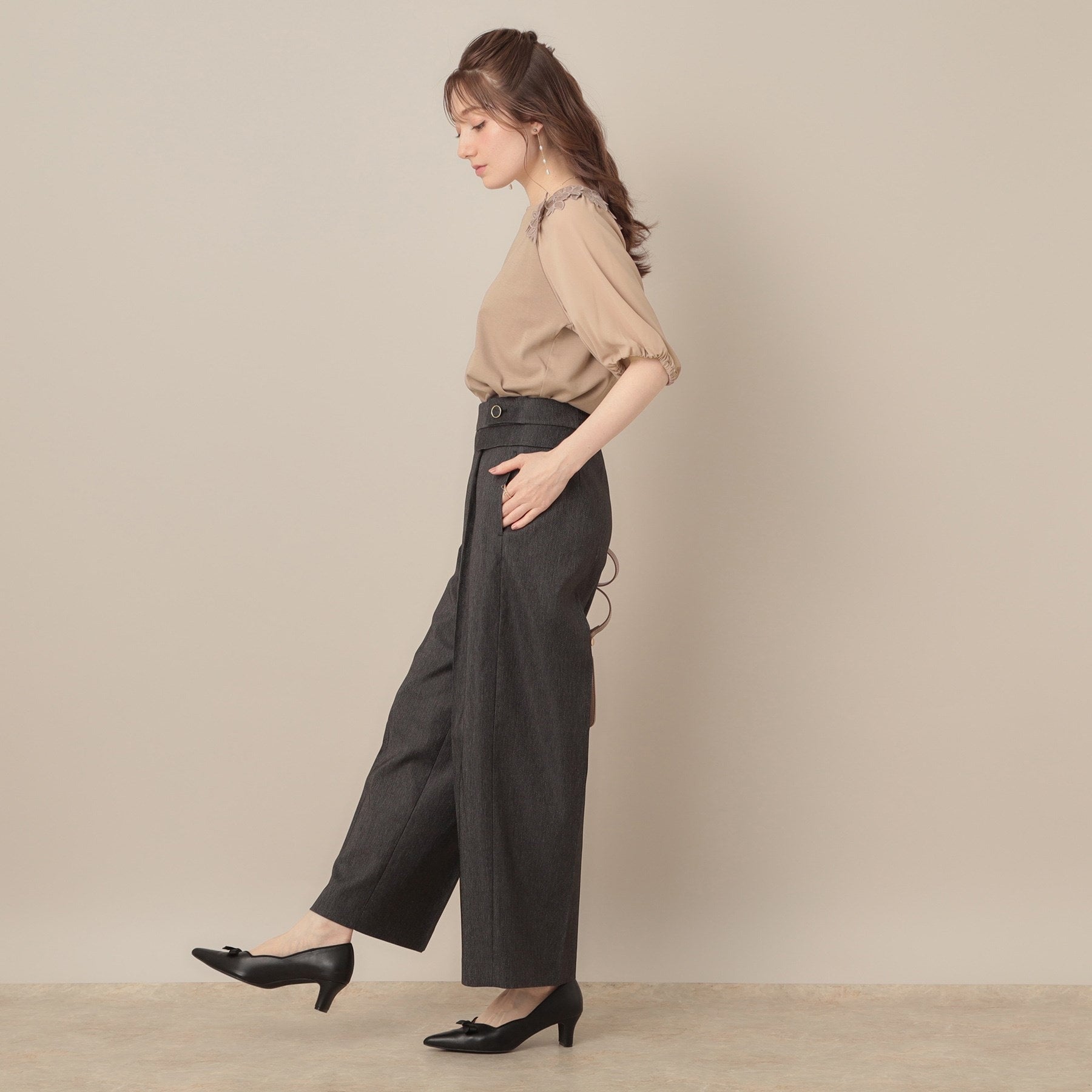 クチュール ブローチ Couture Brooch ラグランレースドッキングカットソー （オフホワイト(003)） オフホワイト(003)