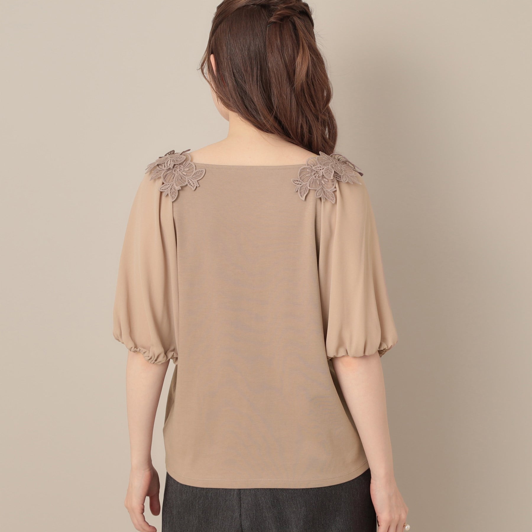 クチュール ブローチ Couture Brooch ラグランレースドッキングカットソー （オフホワイト(003)） オフホワイト(003)