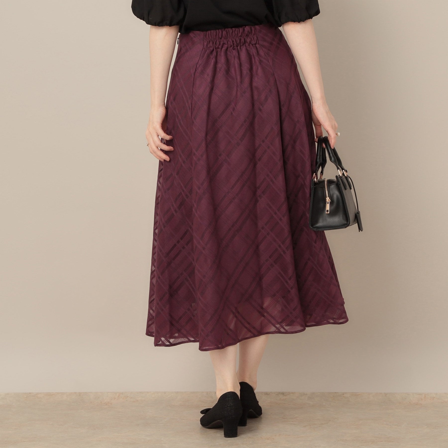 クチュール ブローチ Couture Brooch シアーチェックオーガンジースカート （ブラック(019)） ブラック(019)