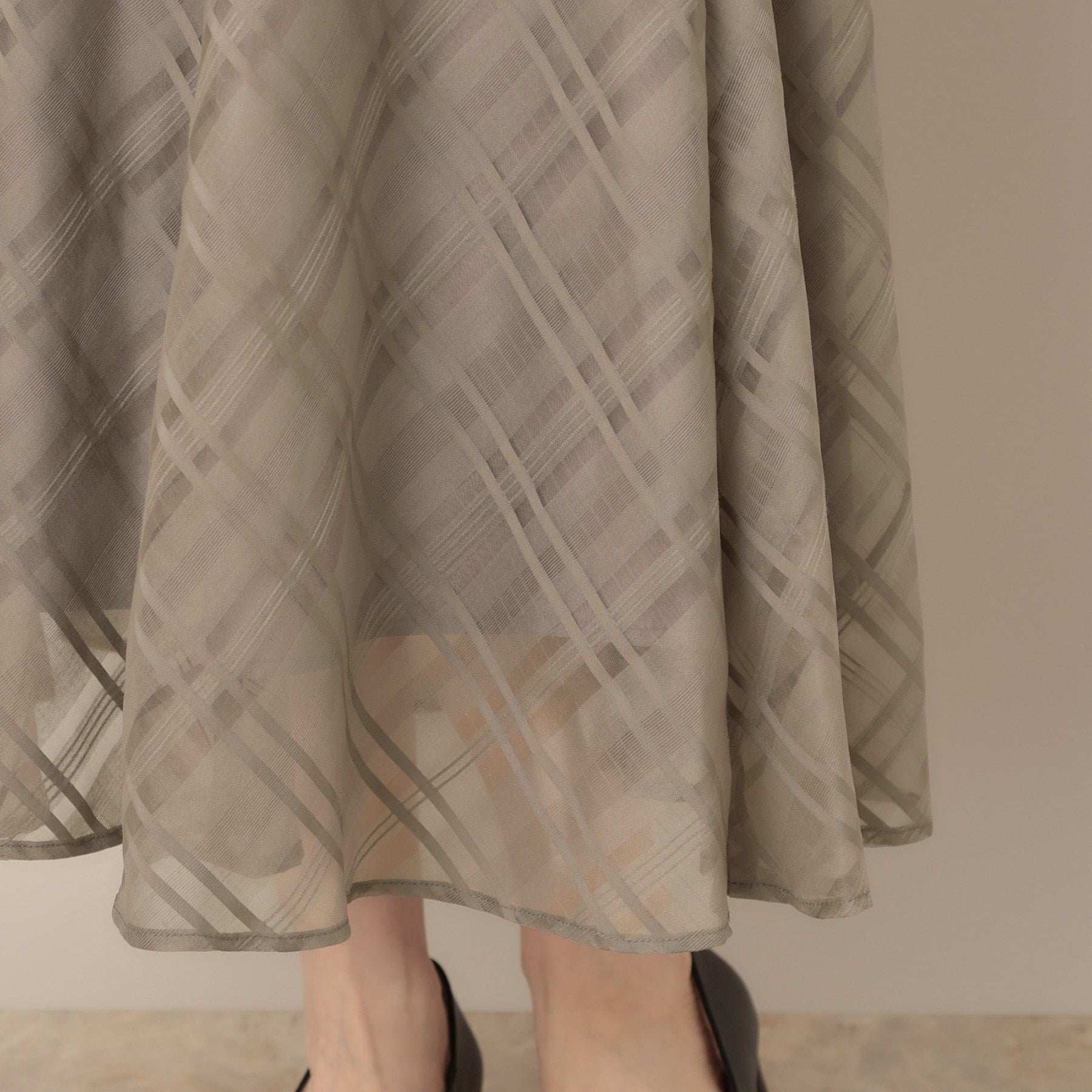 クチュール ブローチ Couture Brooch シアーチェックオーガンジースカート （ブラック(019)） ブラック(019)