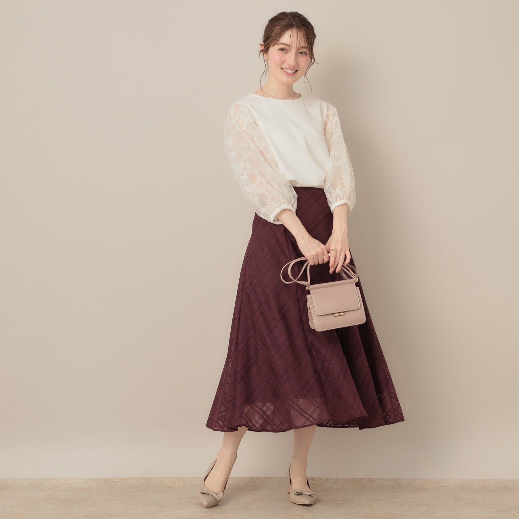 クチュール ブローチ Couture Brooch 袖レースドッキングカットソー （オフホワイト(003)） オフホワイト(003)