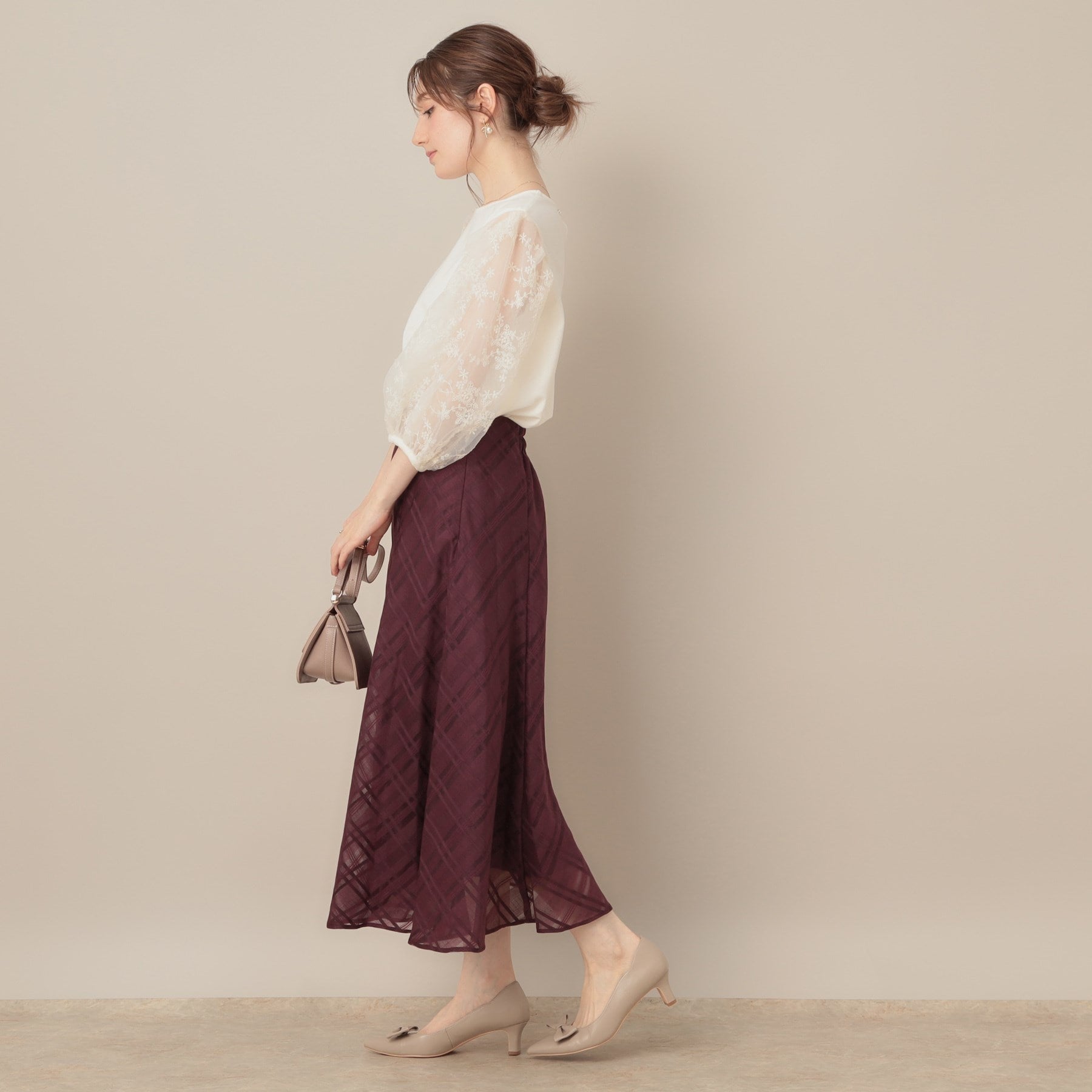 クチュール ブローチ Couture Brooch 袖レースドッキングカットソー （オフホワイト(003)） オフホワイト(003)