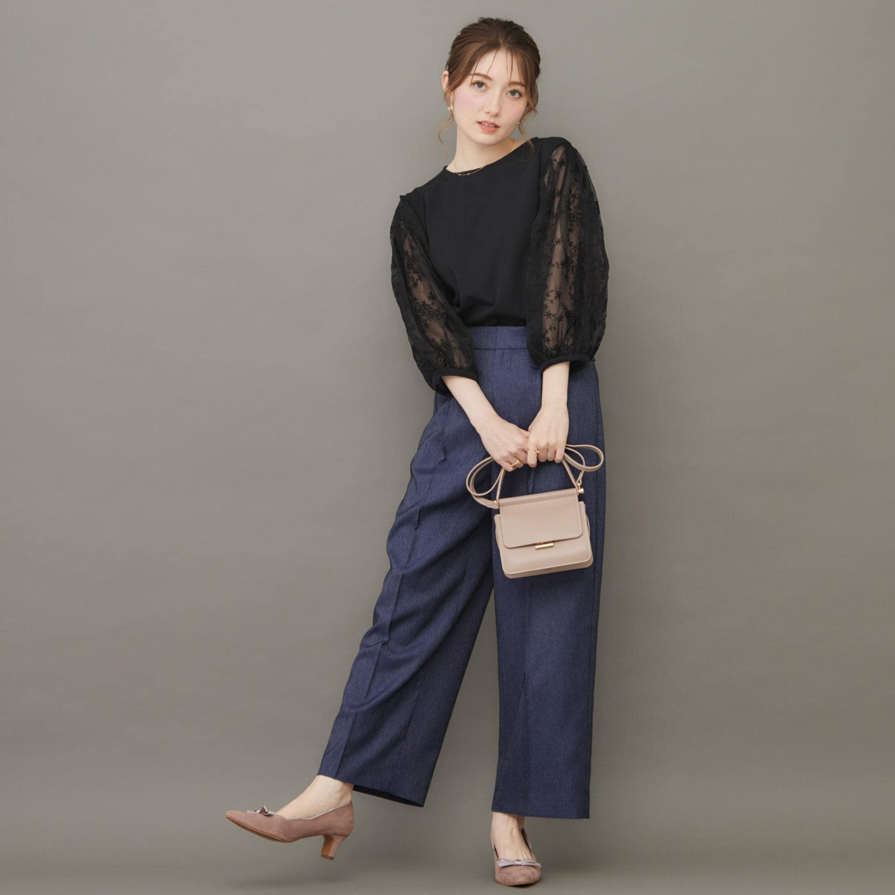 クチュール ブローチ Couture Brooch 袖レースドッキングカットソー （オフホワイト(003)） オフホワイト(003)