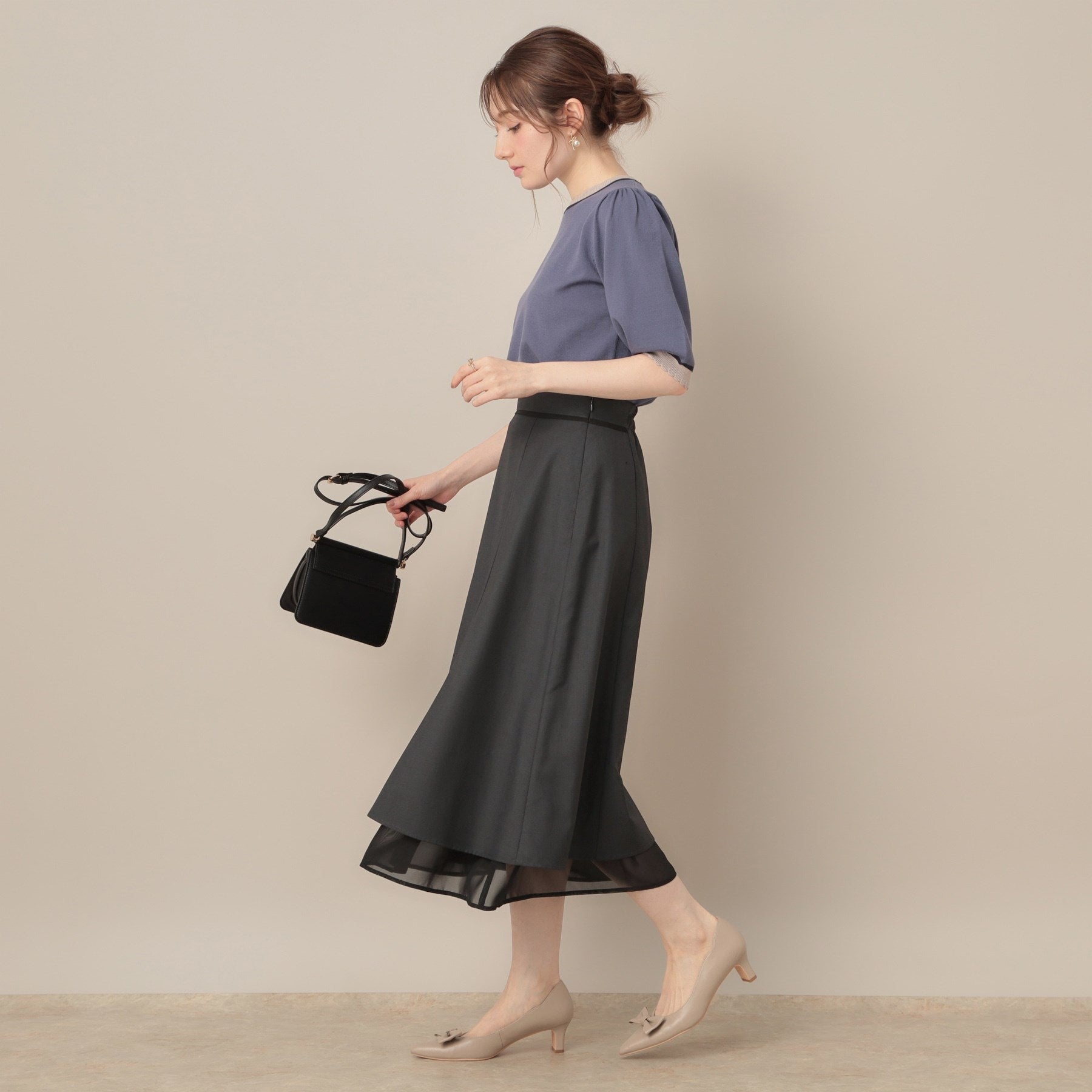 クチュール ブローチ Couture Brooch 裾シアーフレアスカート （ブラウン(044)） ブラウン(044)
