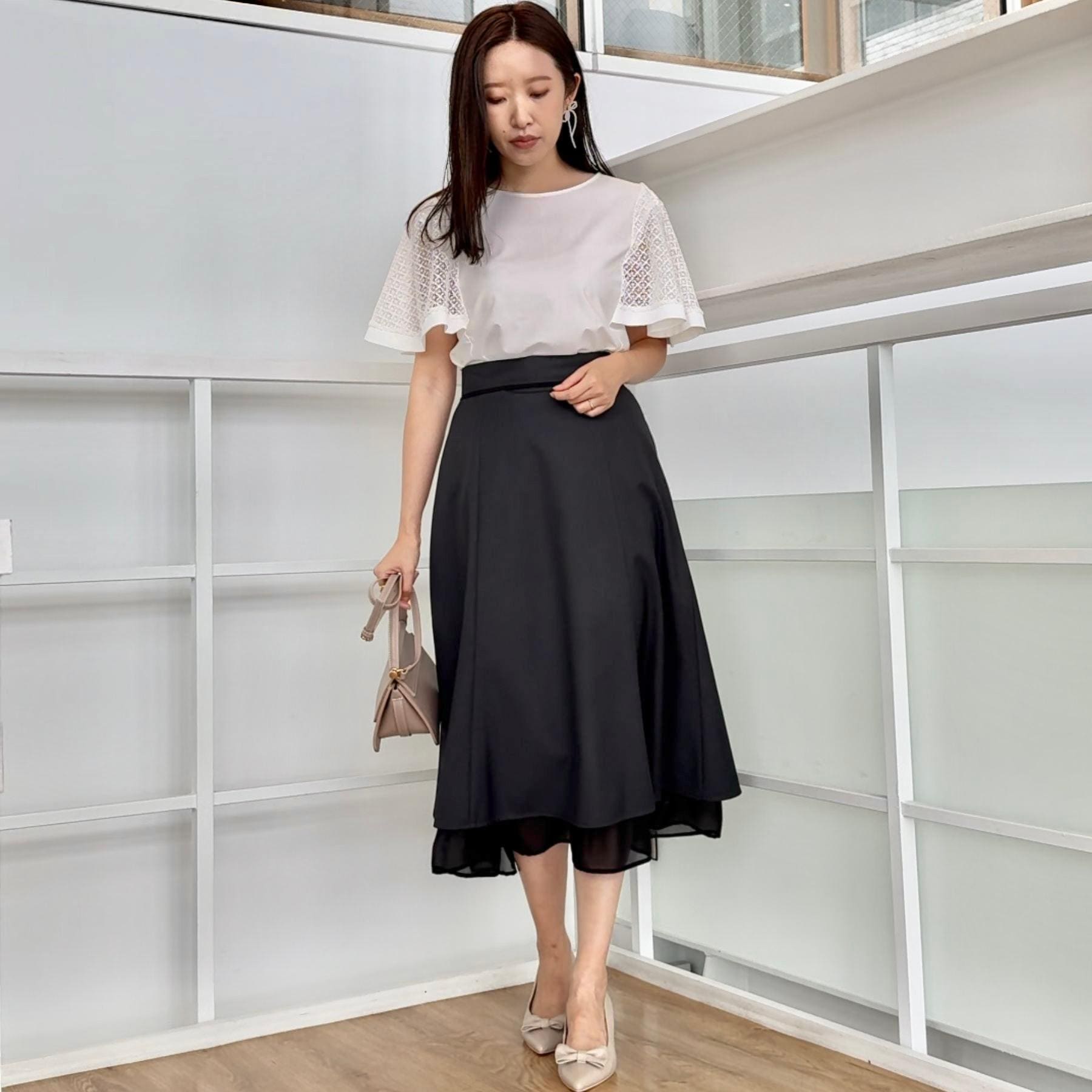 クチュール ブローチ Couture Brooch 裾シアーフレアスカート （ブラウン(044)） ブラウン(044)