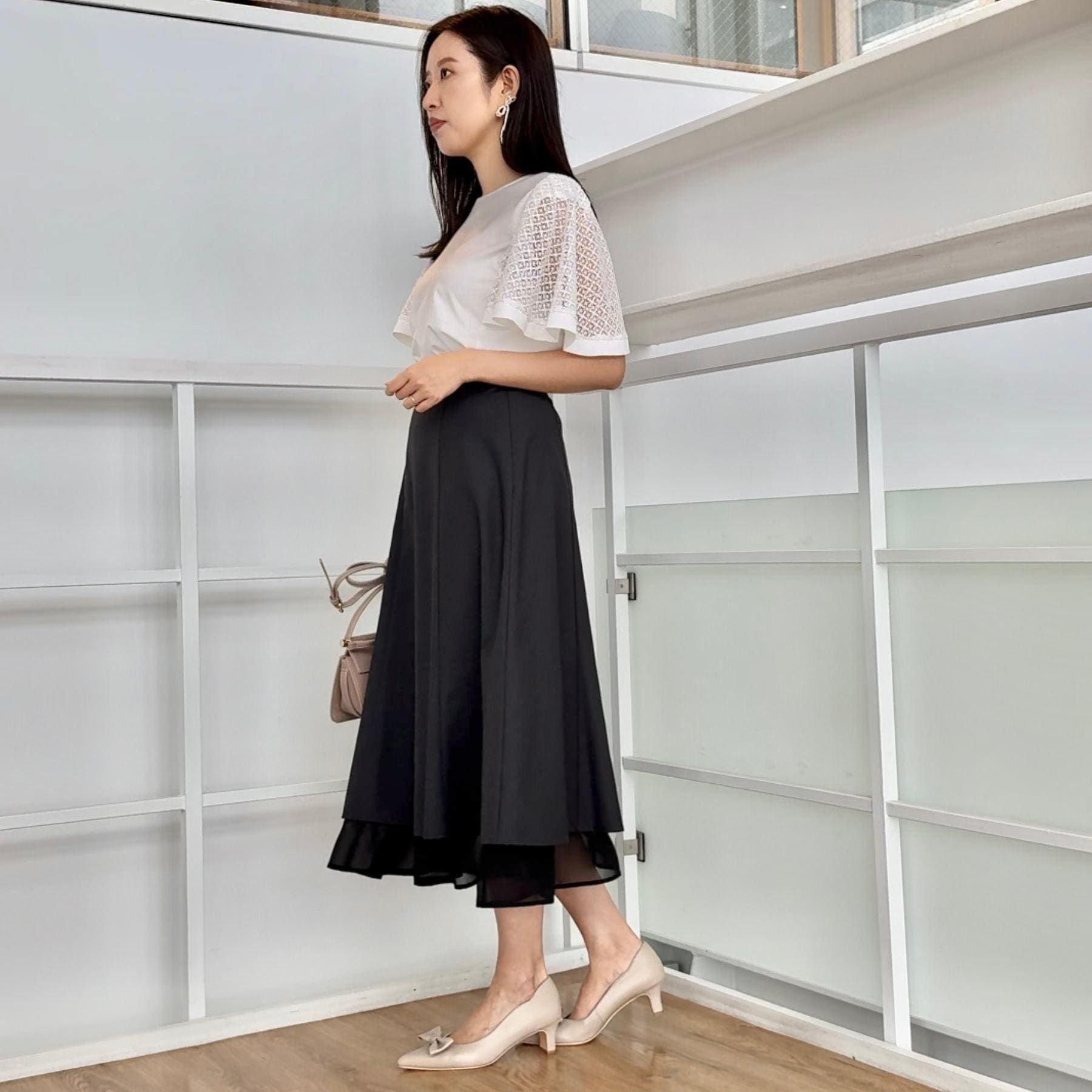 クチュール ブローチ Couture Brooch 裾シアーフレアスカート （ブラウン(044)） ブラウン(044)