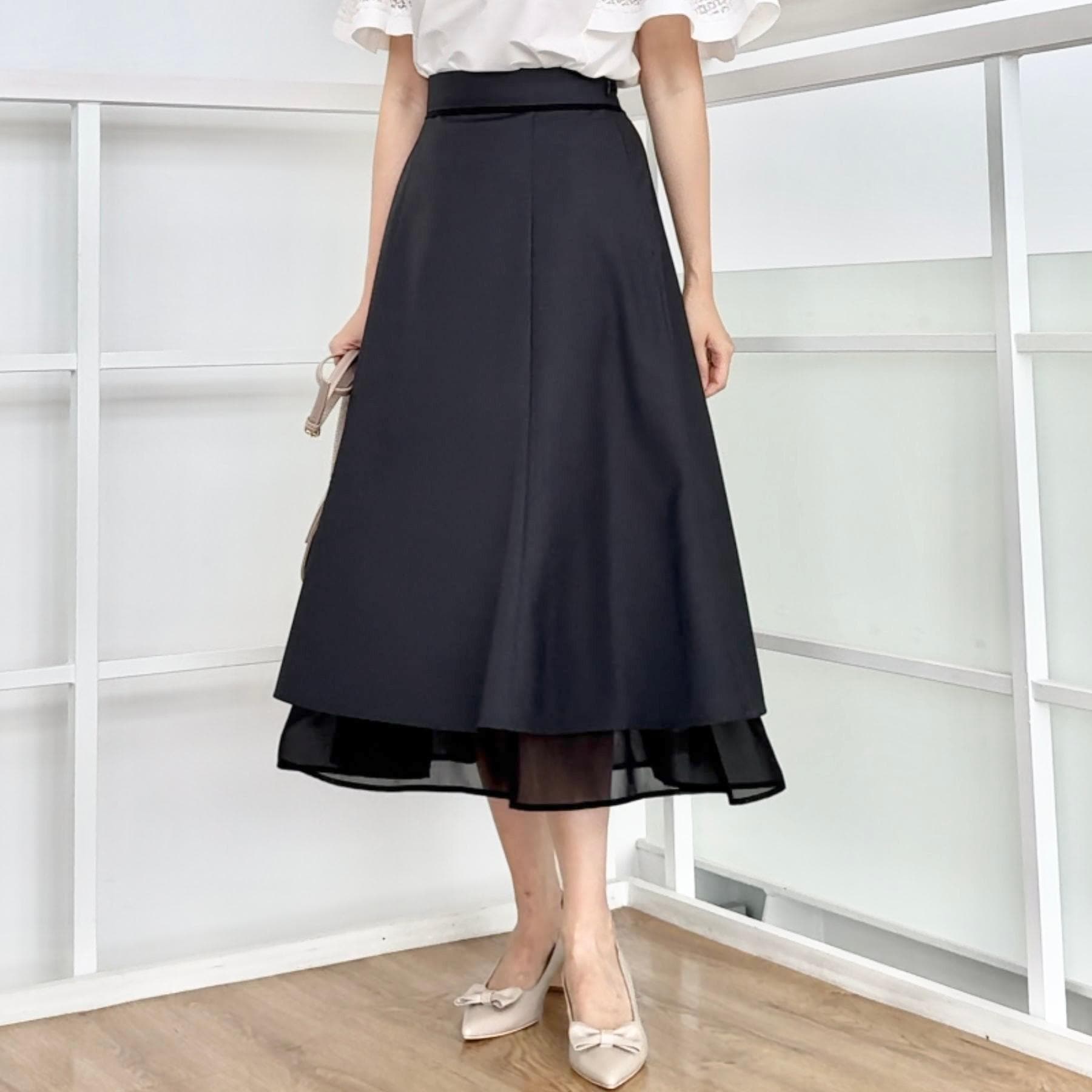 クチュール ブローチ Couture Brooch 裾シアーフレアスカート （ブラウン(044)） ブラウン(044)