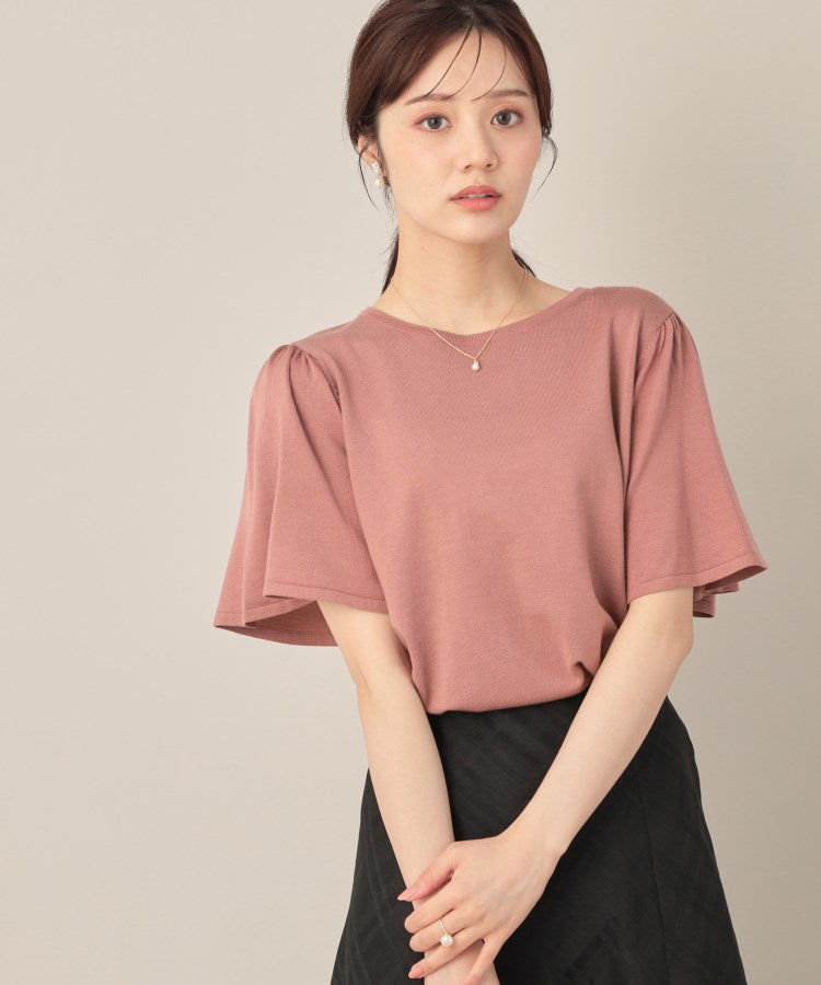 クチュール ブローチ Couture Brooch 配色フレアスリーブニット （ピンク(072)） ピンク(072)